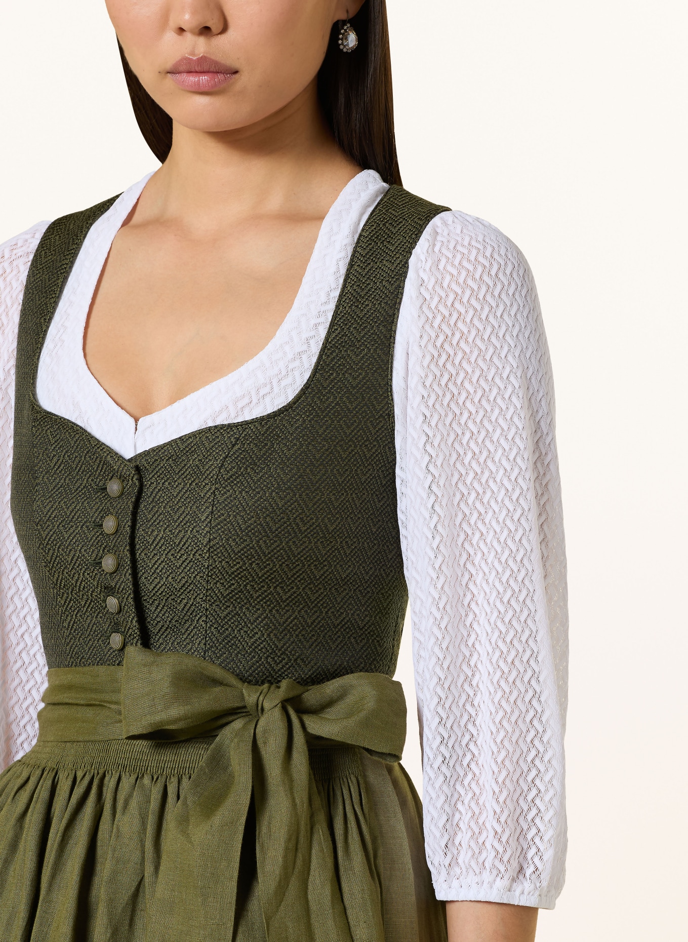 WALDORFF Dirndlbluse mit 3/4-Arm: WEISS