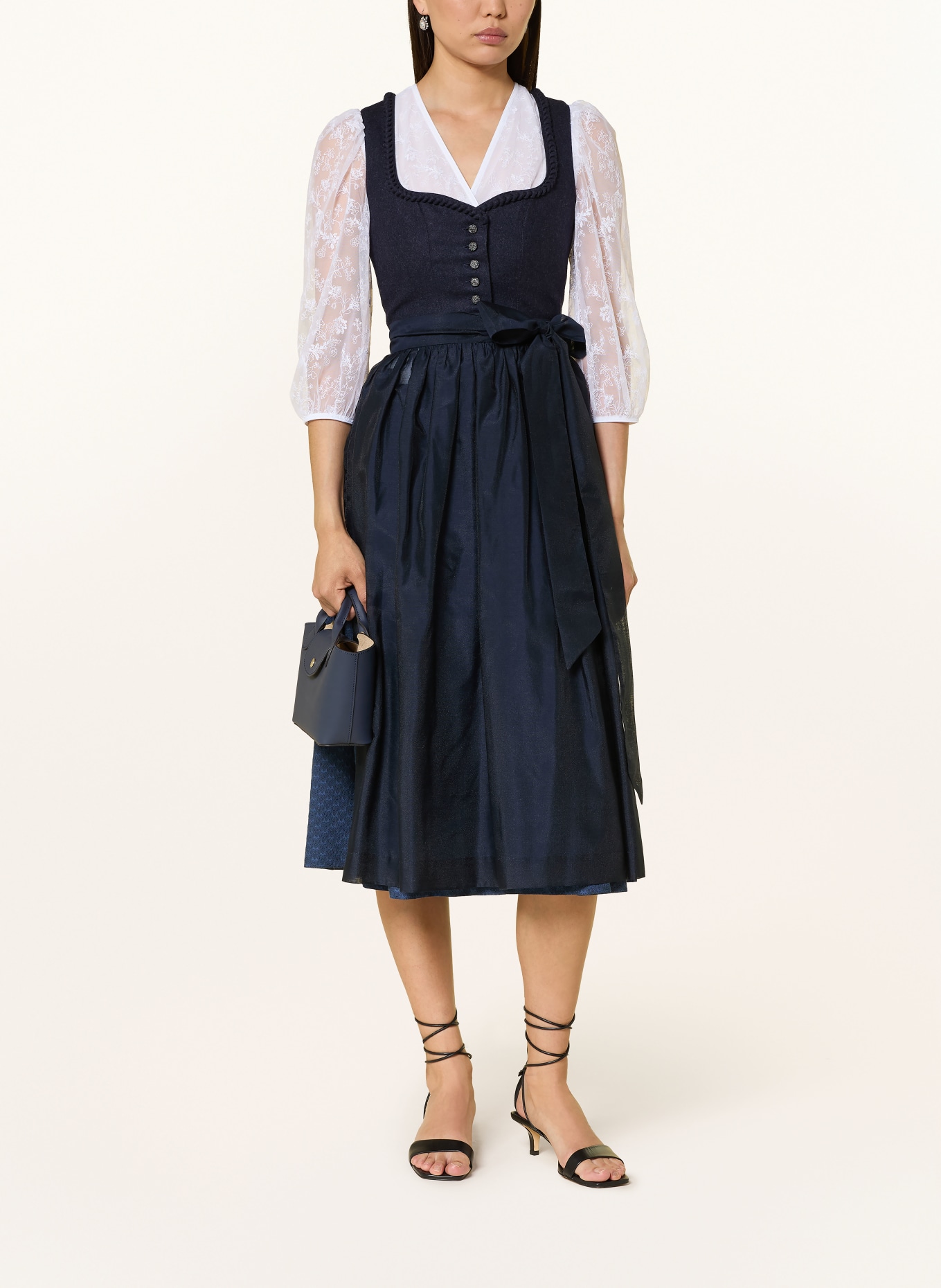 WALDORFF Dirndlbluse mit 3/4-Arm: WEISS