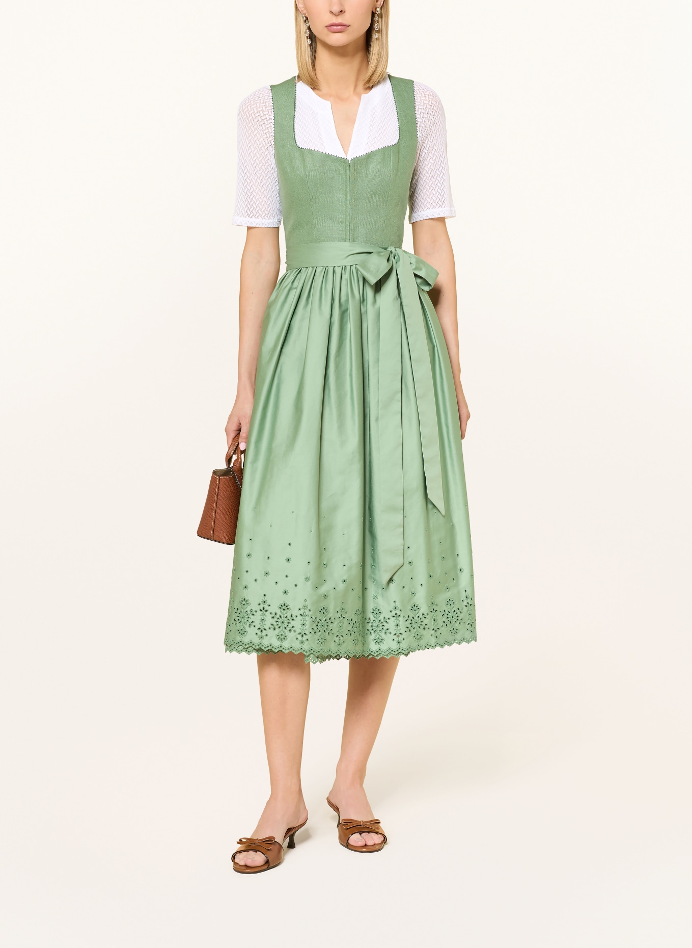 WALDORFF Blouse dirndl en dentelle: BLANC