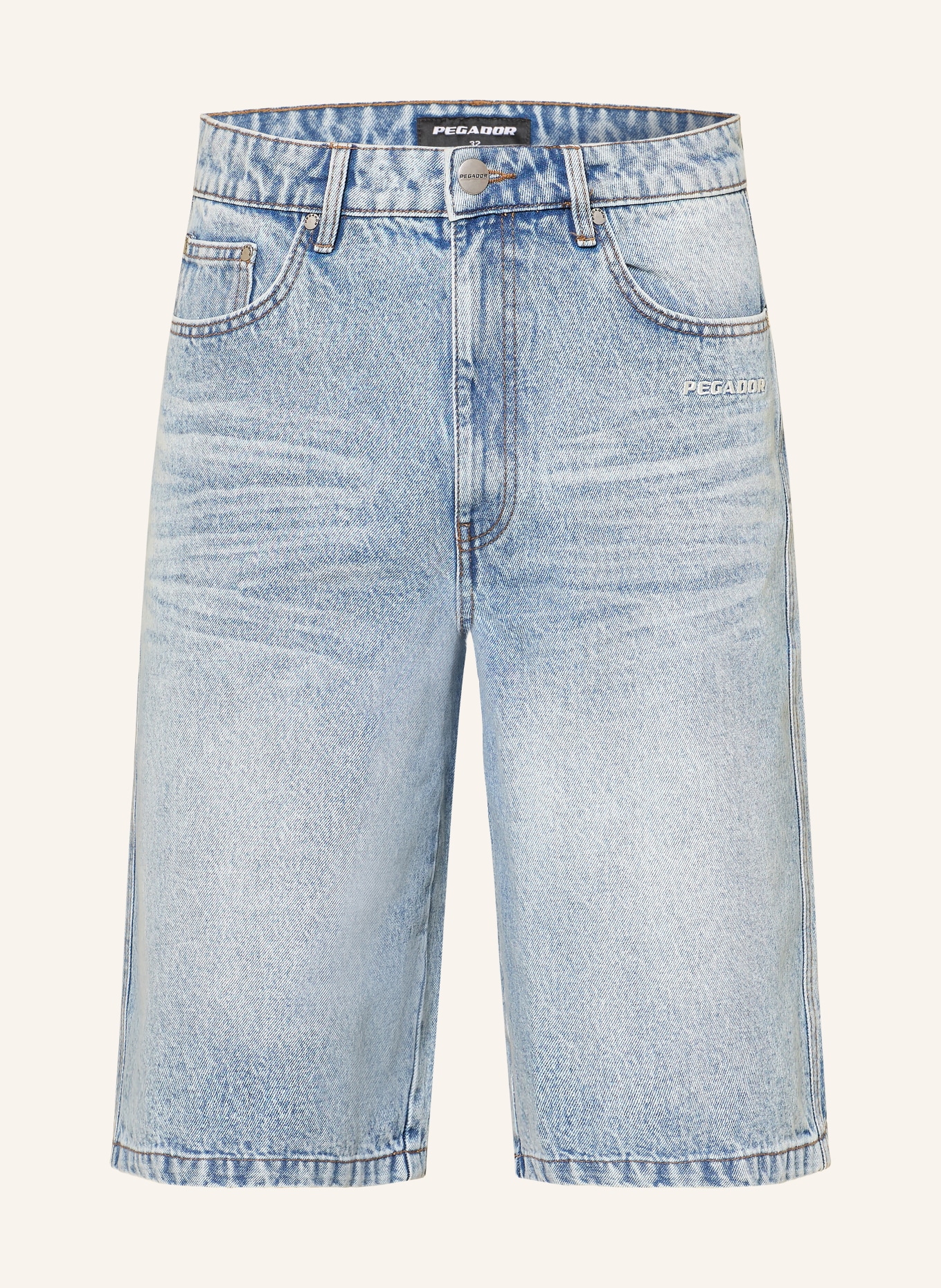 PEGADOR Jeansshorts KOLAR: 633 Sprayed Washed Blue