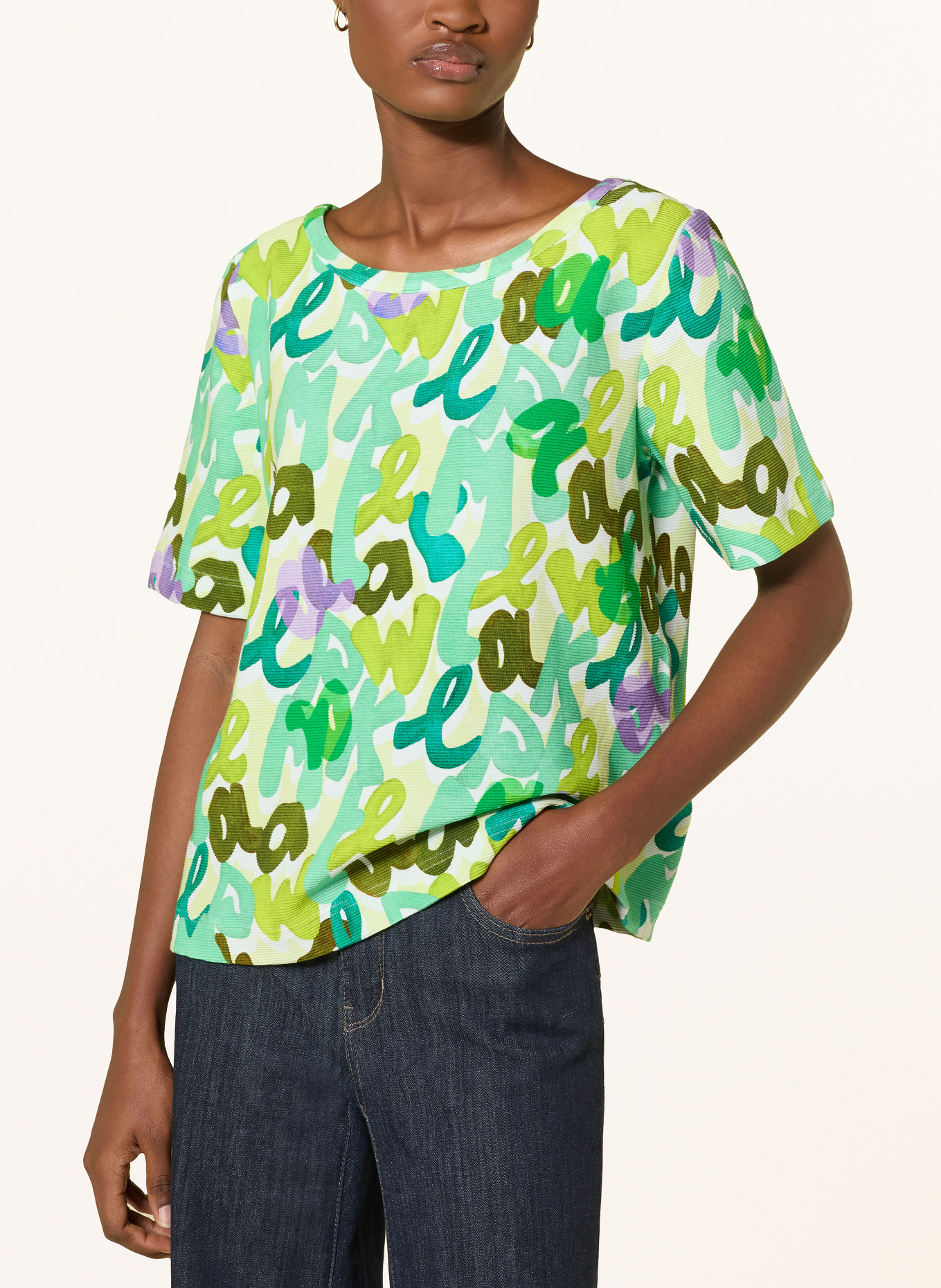 ZAÍDA koszulka: BIAŁY / LILA / MIĘTOWY