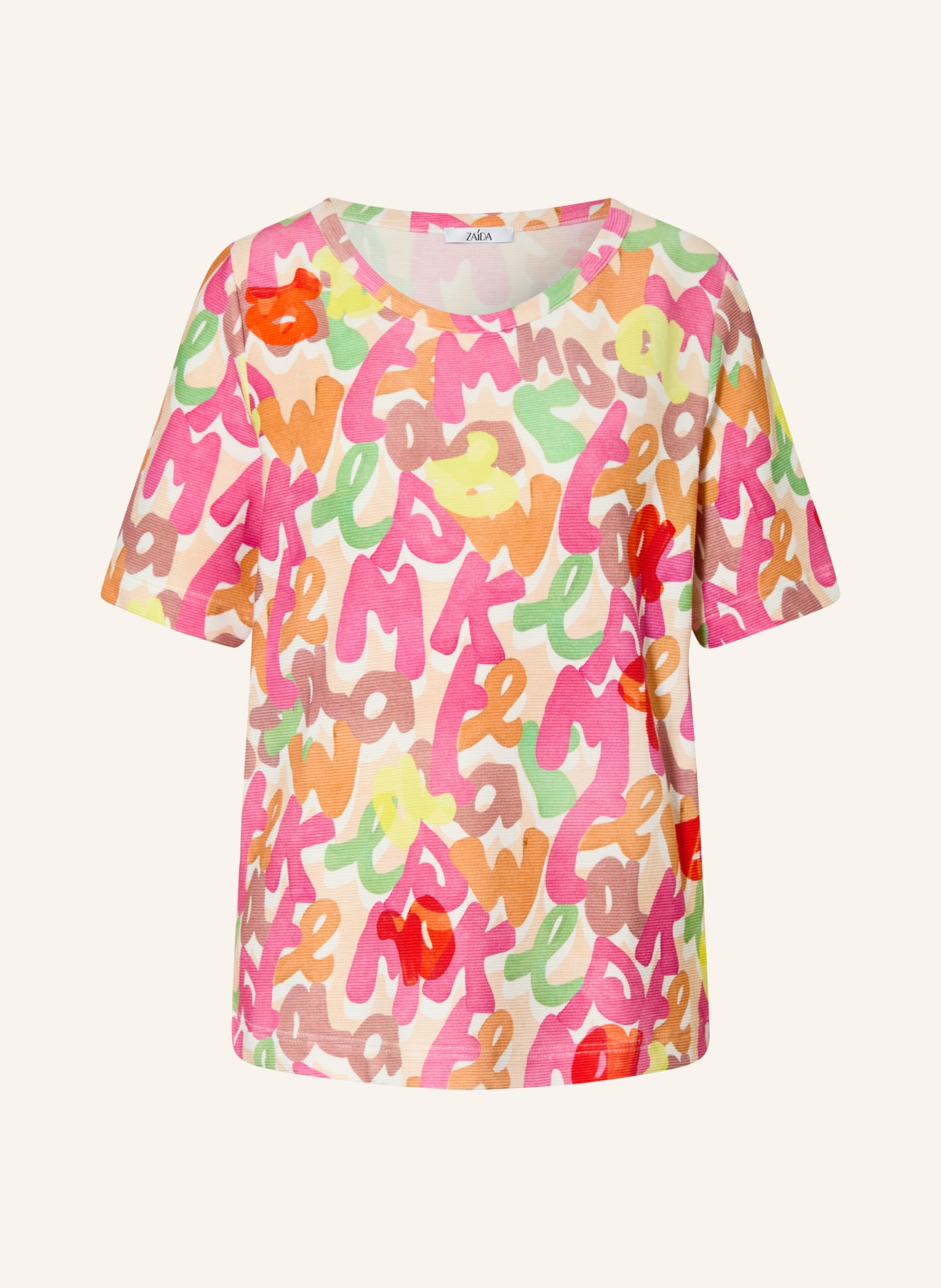 ZAÍDA T-shirt: BEIGE / PINK / YELLOW