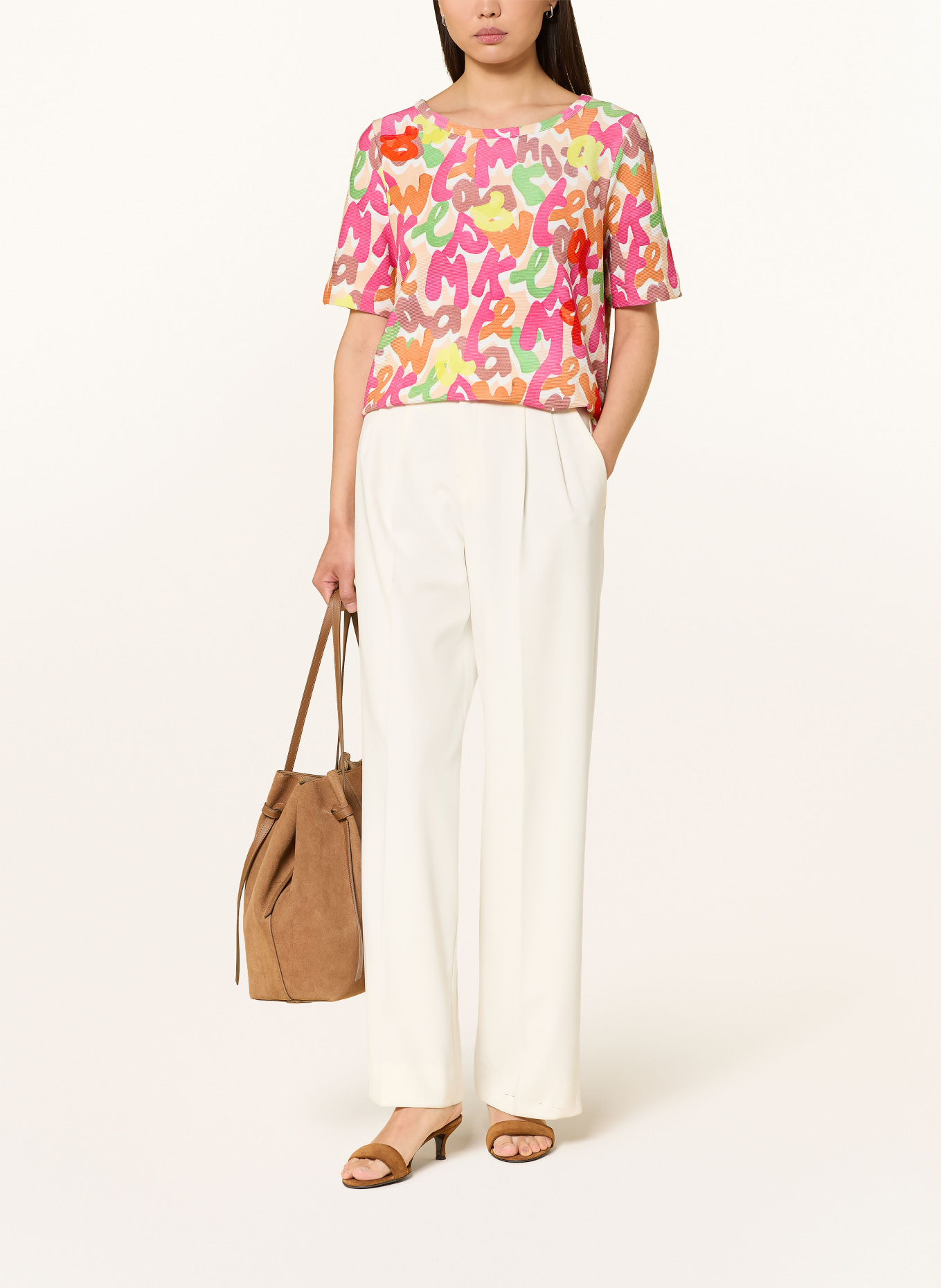 ZAÍDA T-shirt: BEIGE / PINK / YELLOW