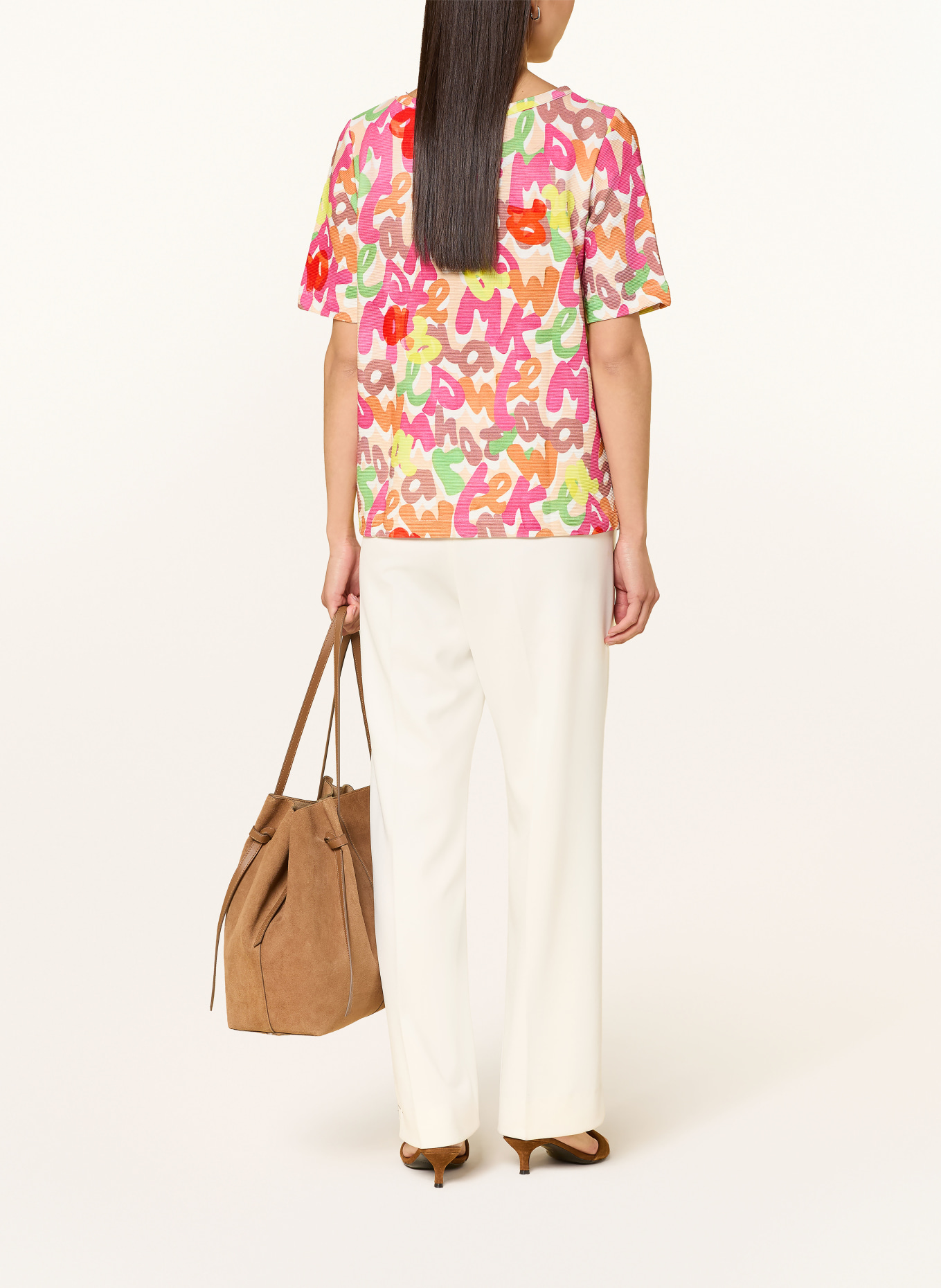 ZAÍDA T-shirt: BEIGE / PINK / YELLOW