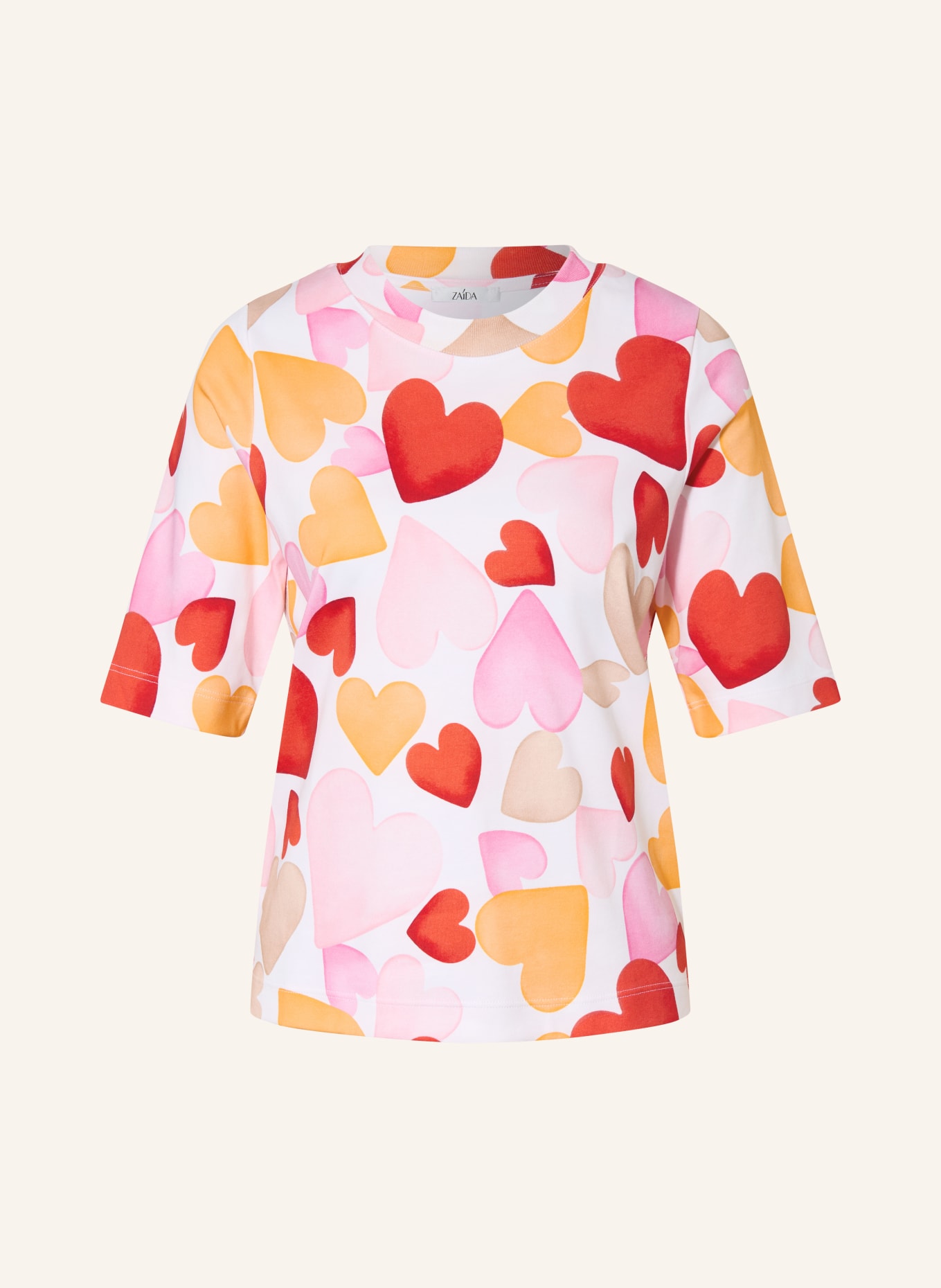 ZAÍDA T-Shirt: WEISS / ROSA / ORANGE