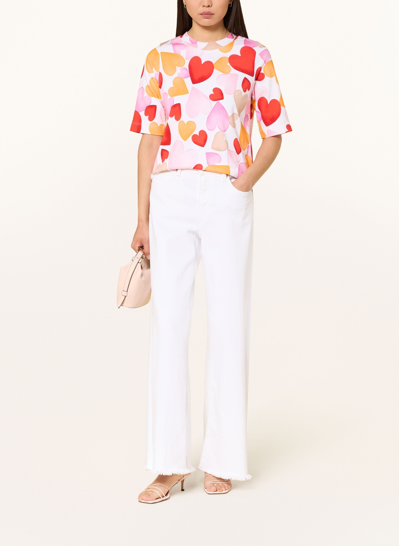 ZAÍDA T-Shirt: WEISS / ROSA / ORANGE