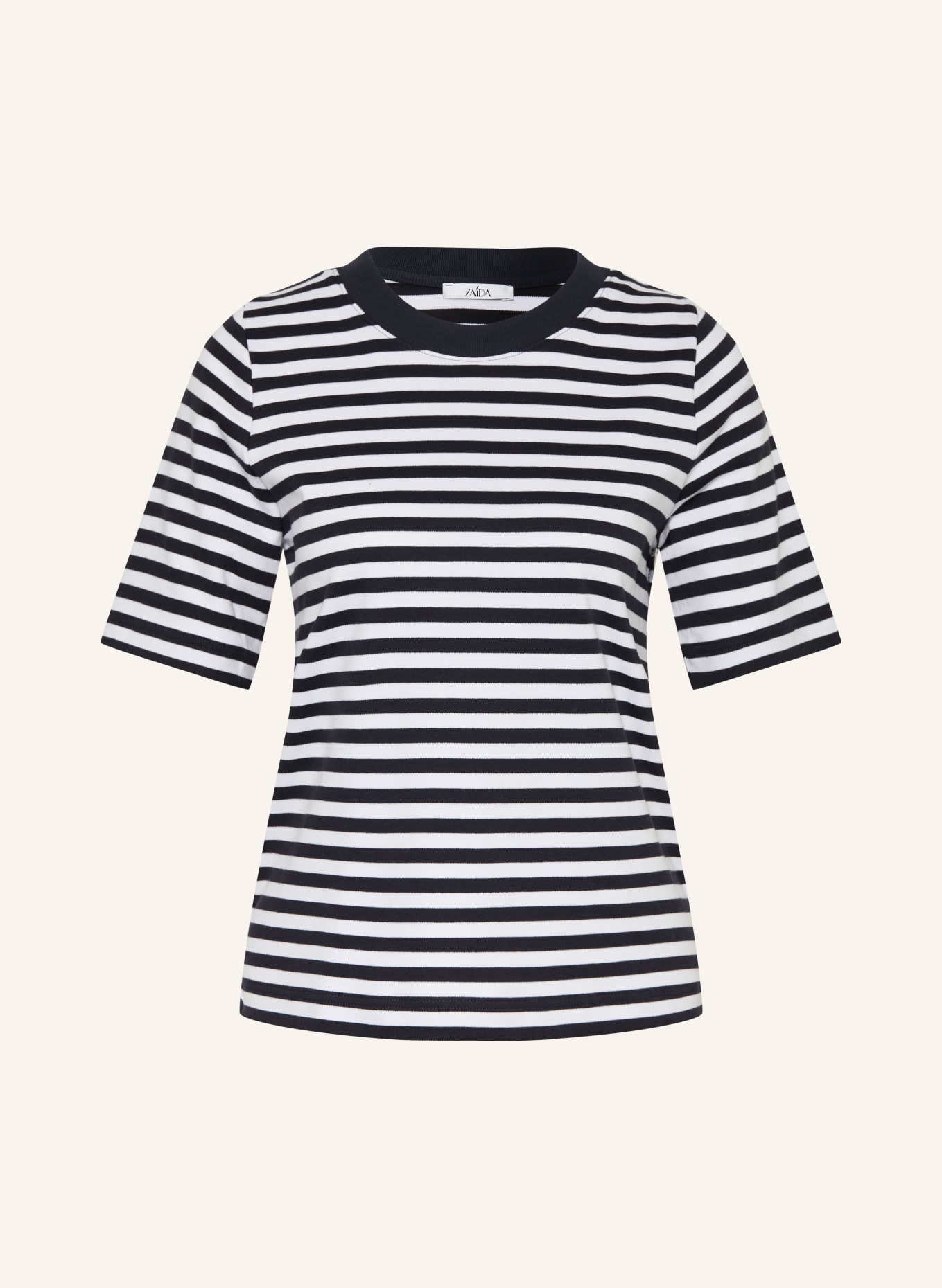 ZAÍDA T-shirt: BLEU FONCÉ / BLANC