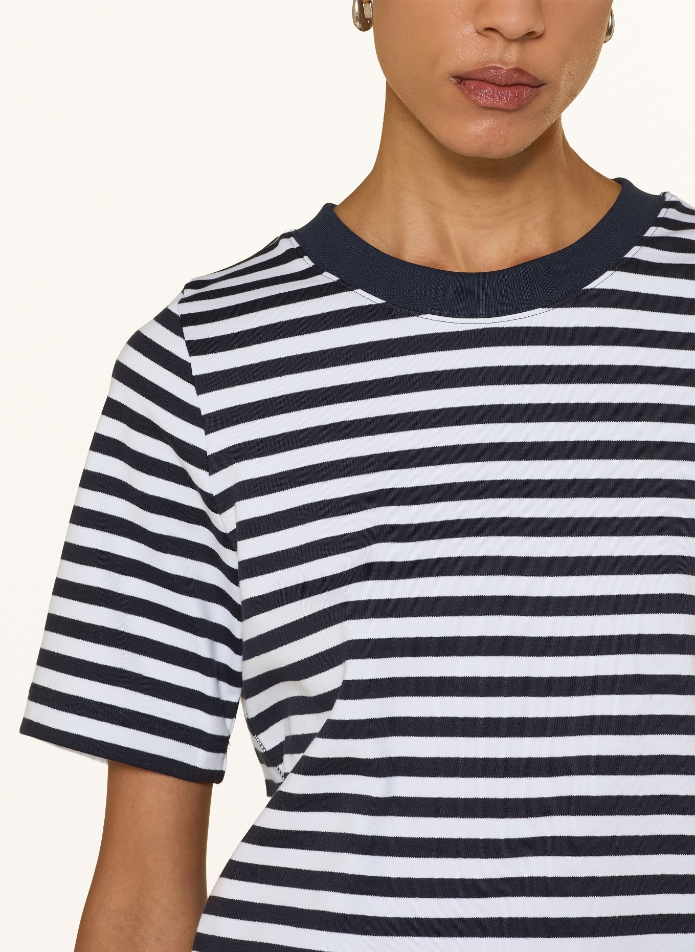 ZAÍDA T-shirt: BLEU FONCÉ / BLANC