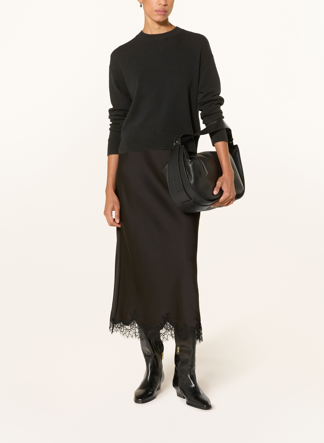 darling harbour Cashmere sweater: BLACK