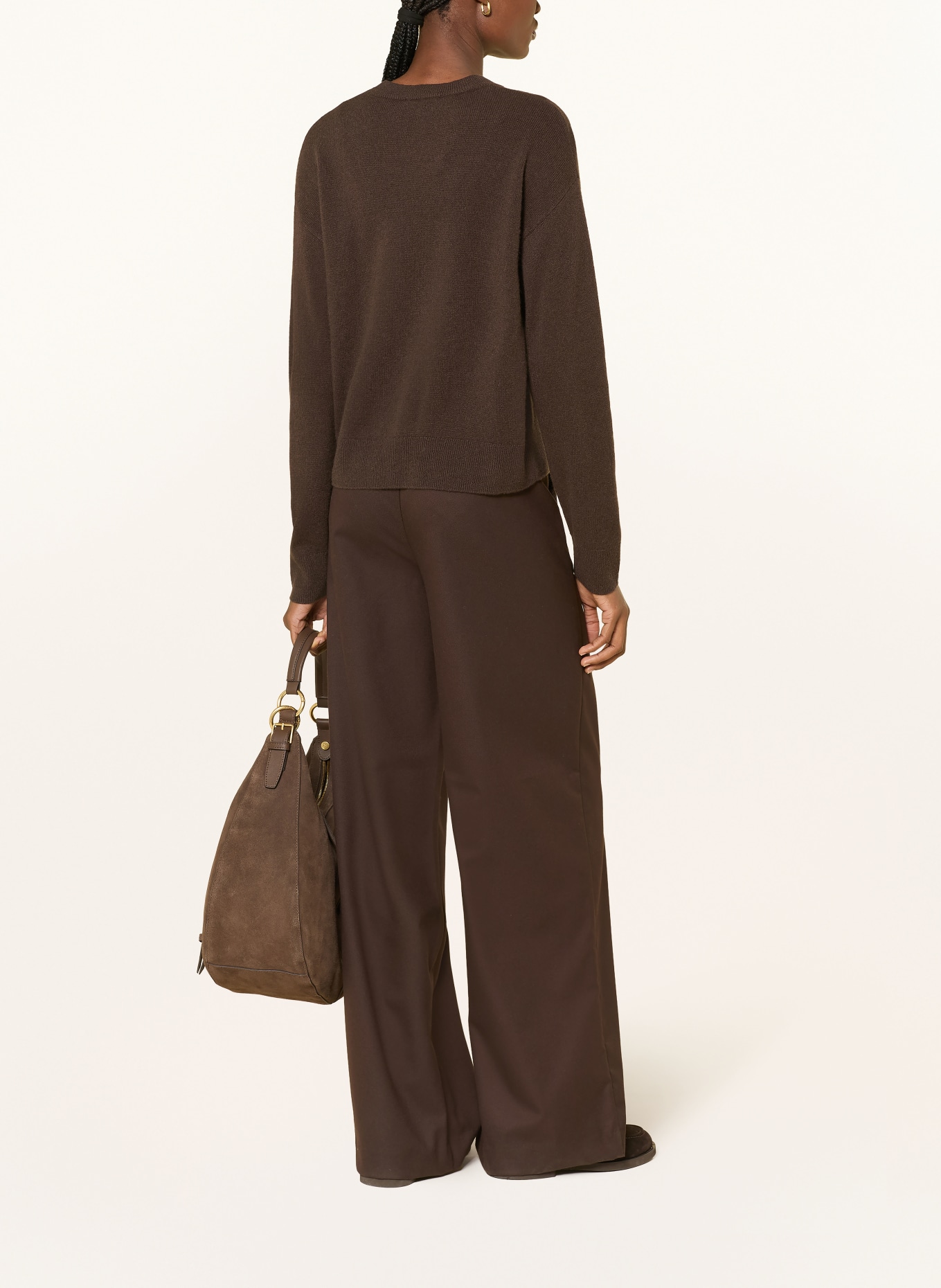 darling harbour Cashmere sweater: DARK BROWN