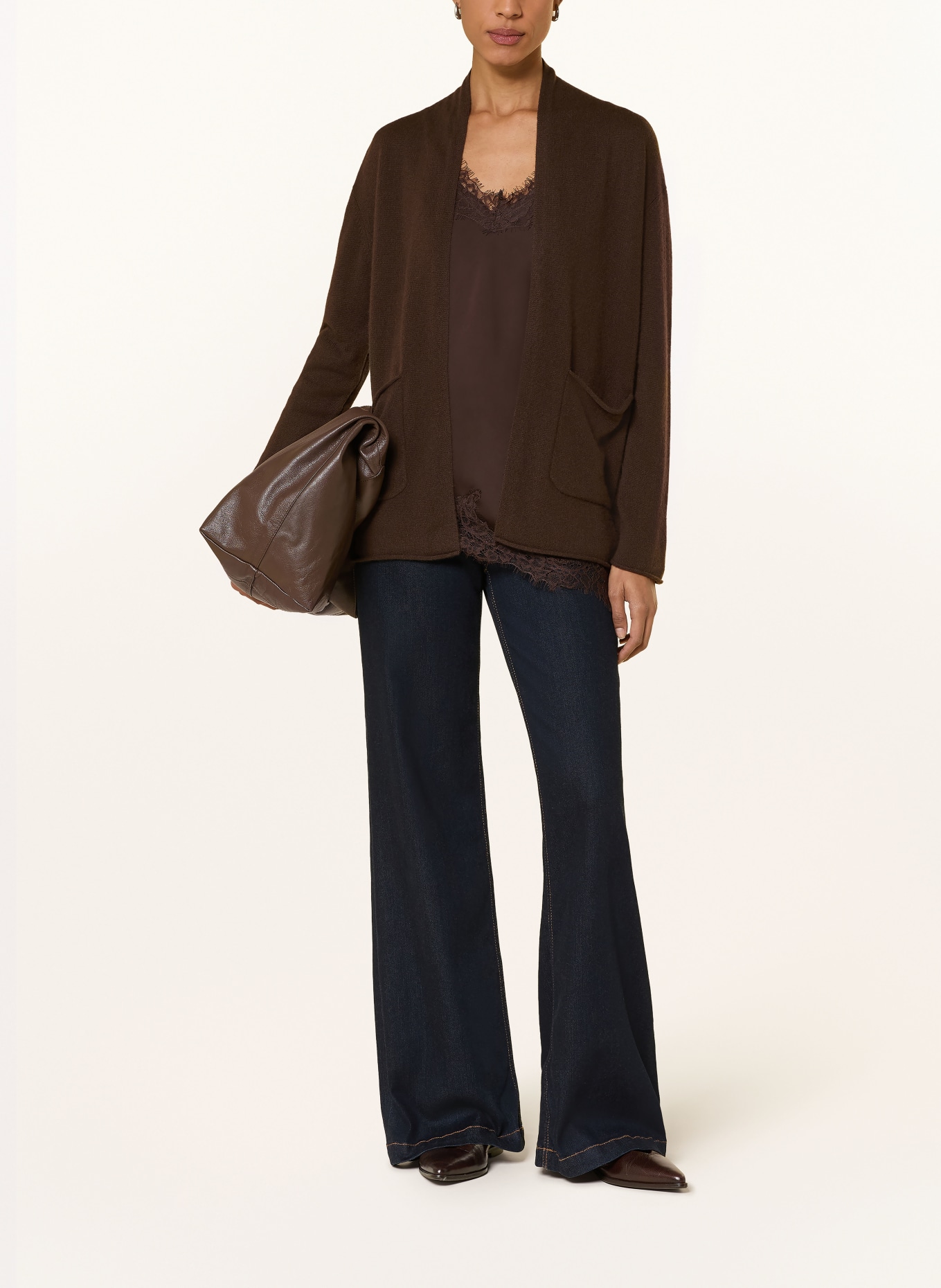 darling harbour Strickhülle aus Cashmere: DARK BROWN