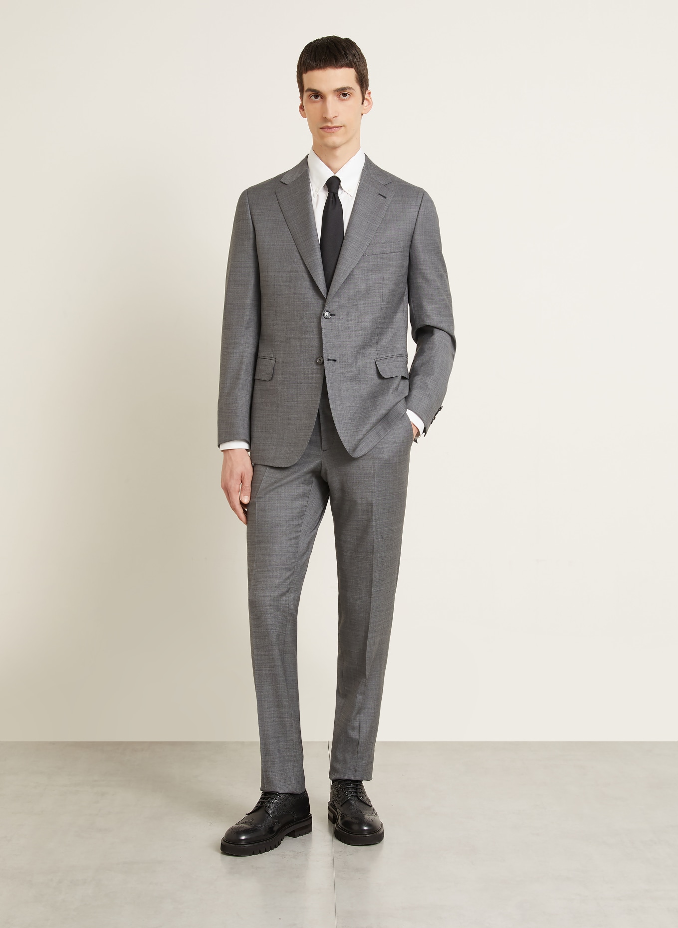 Brioni Garnitur TREVI o kroju slim fit: SZARY