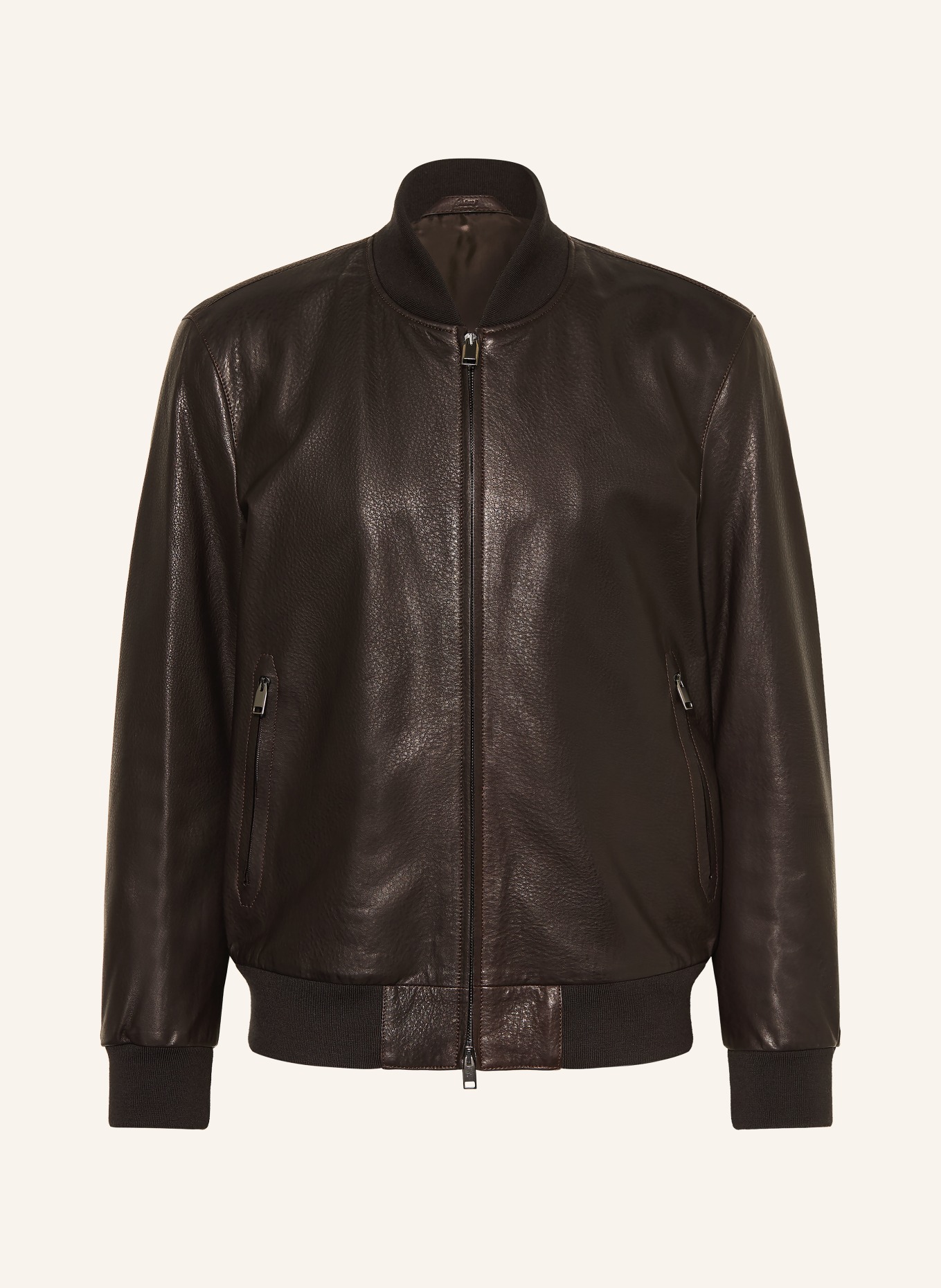 Brioni Lederjacke: DUNKELBRAUN