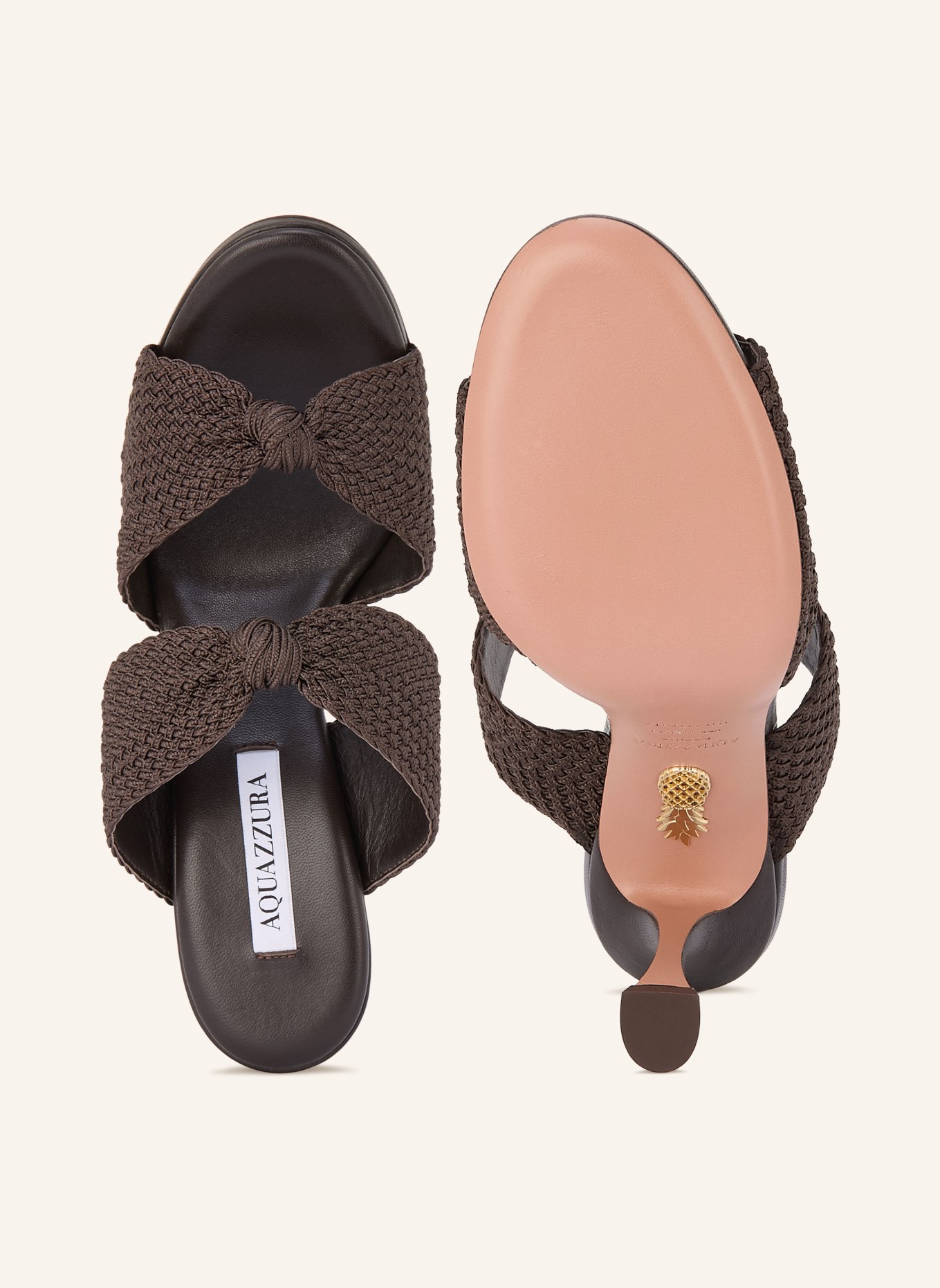 AQUAZZURA Mules SMILE: DUNKELBRAUN