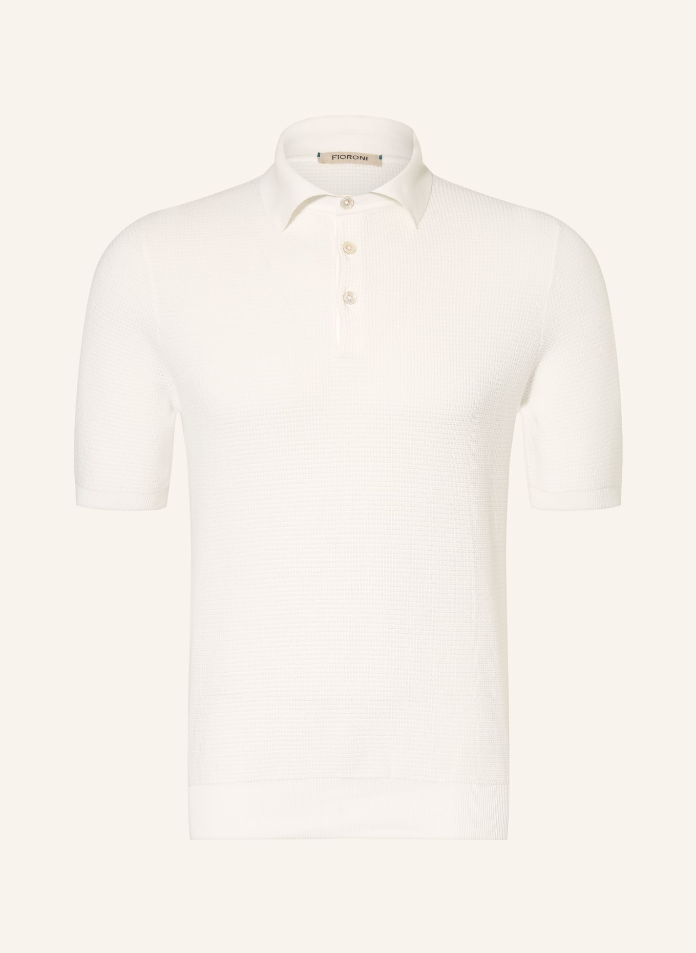 FIORONI Gebreid poloshirt: WIT