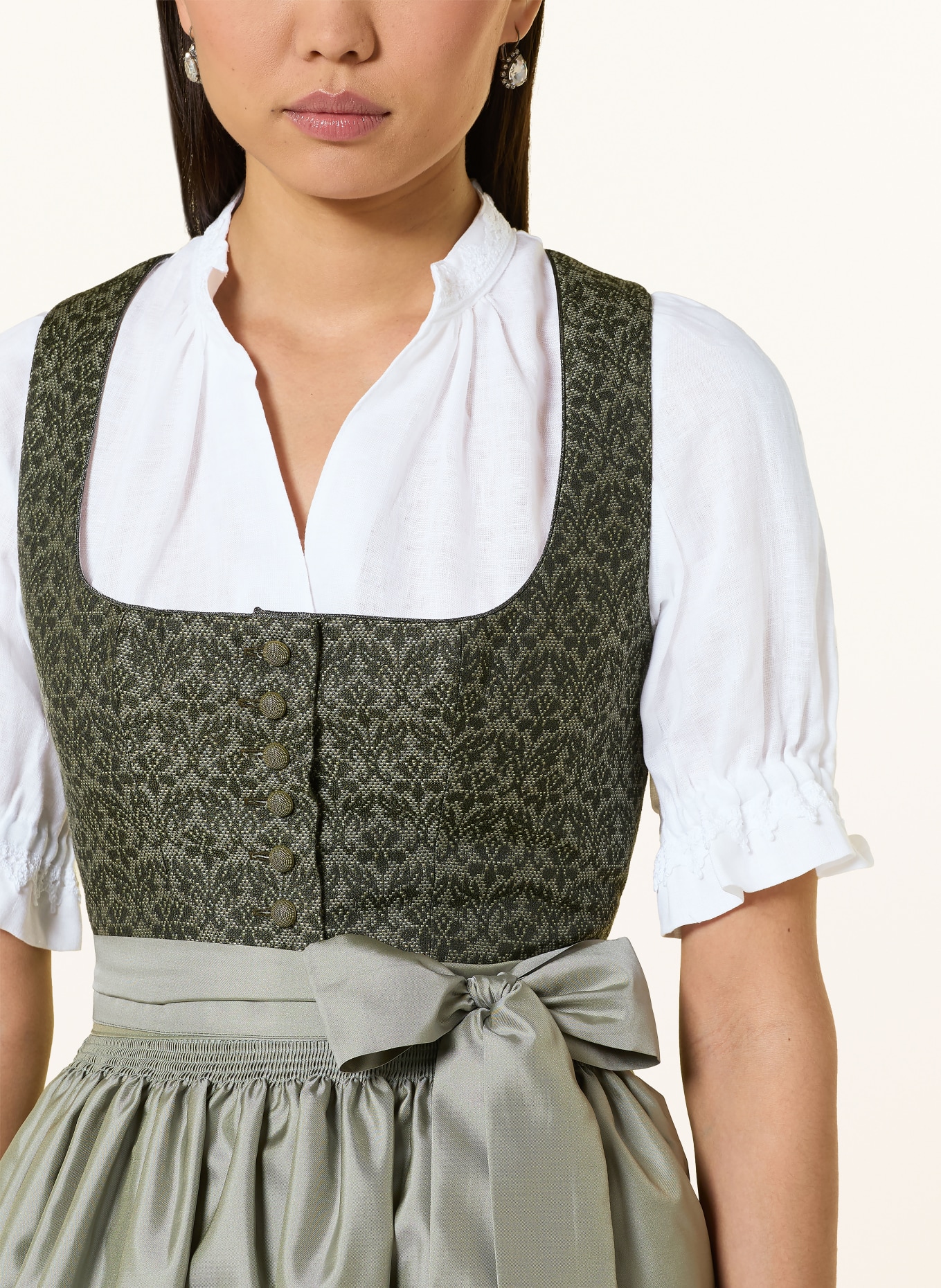 Hammerschmid Bluzka dirndl ANKE z lnu: BIAŁY