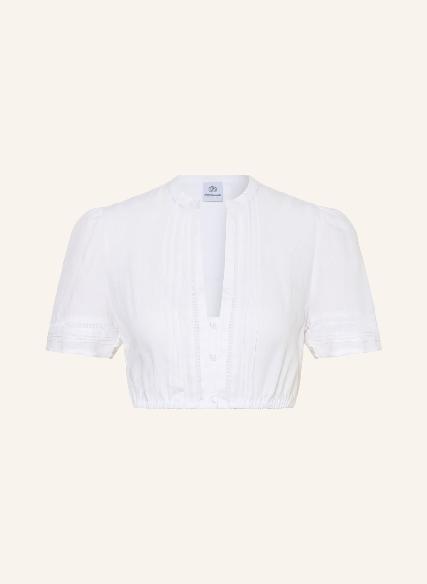 Hammerschmid Bluzka dirndl BARBARA z lnu: BIAŁY