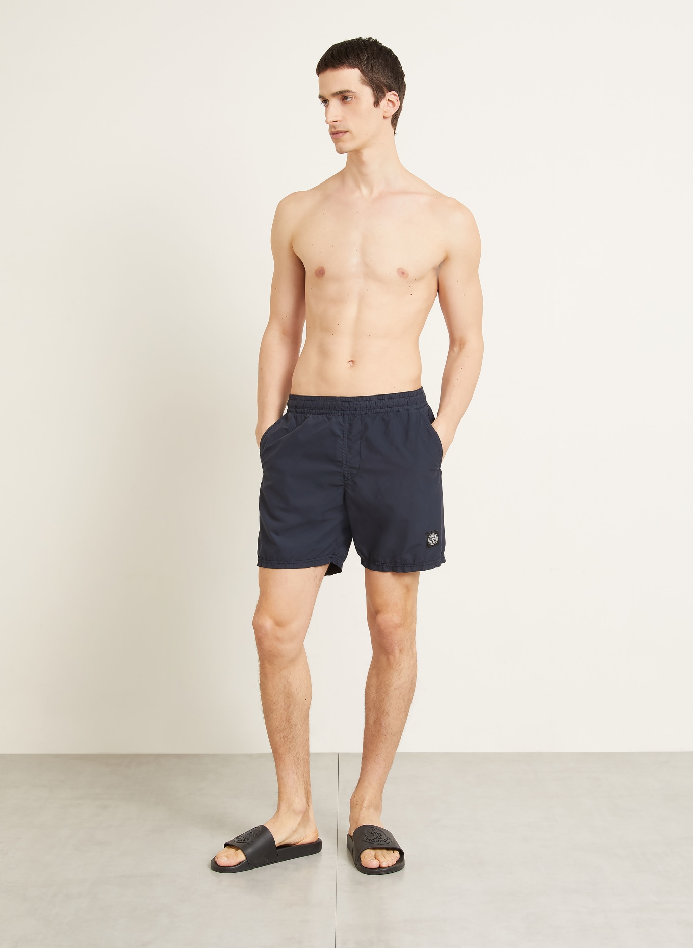 STONE ISLAND Swim shorts: DARK BLUE / CREAM / BLACK
