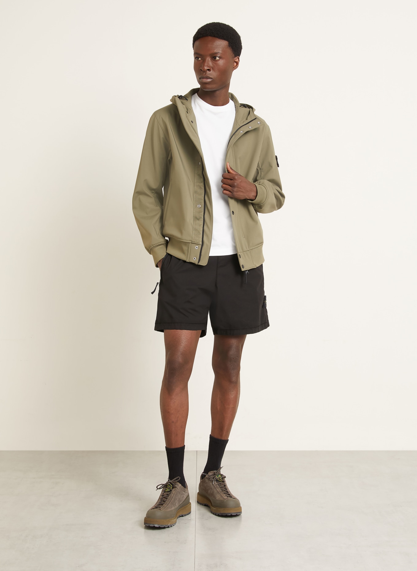 STONE ISLAND Shorts: SCHWARZ