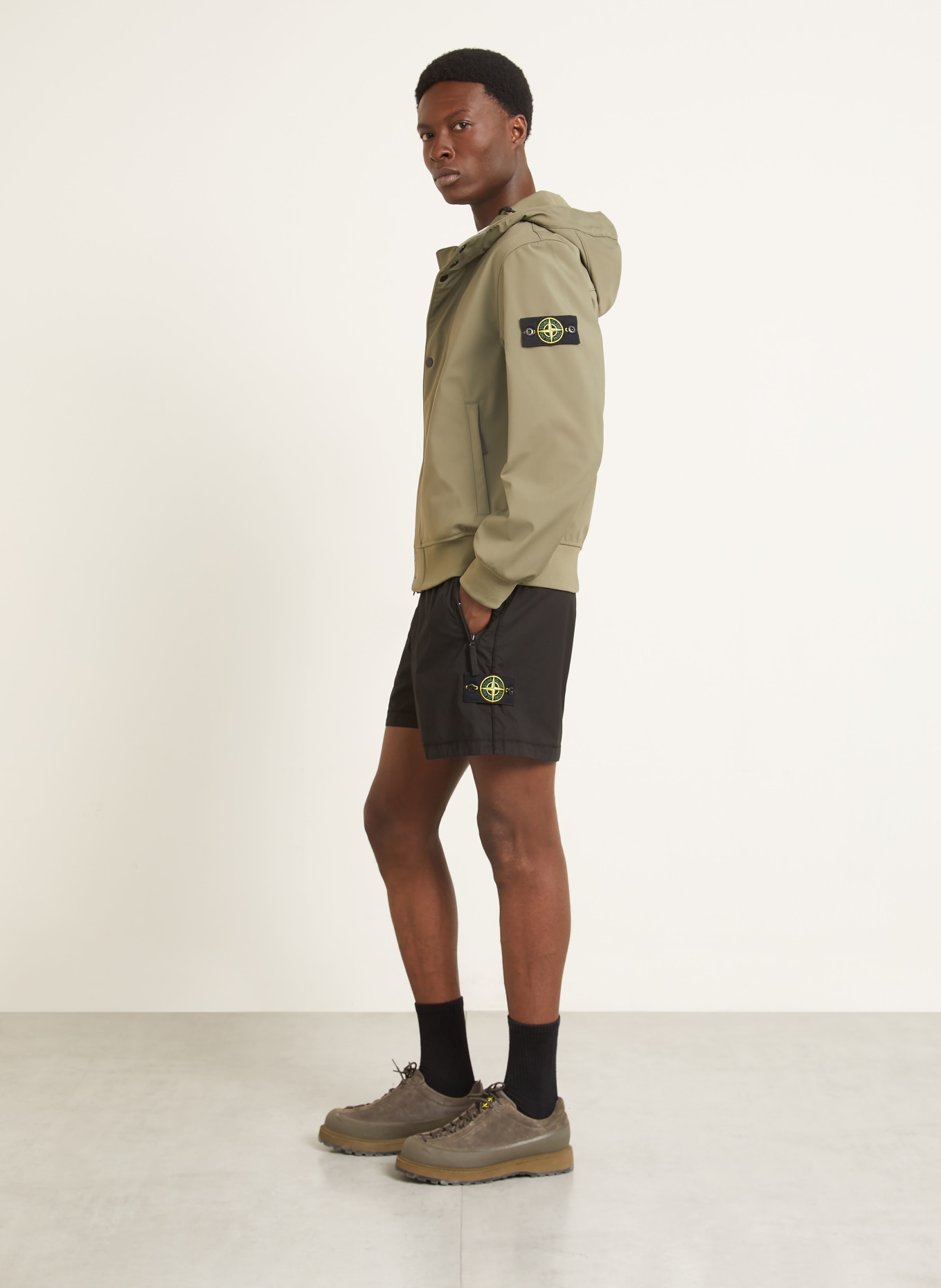 STONE ISLAND Shorts: SCHWARZ