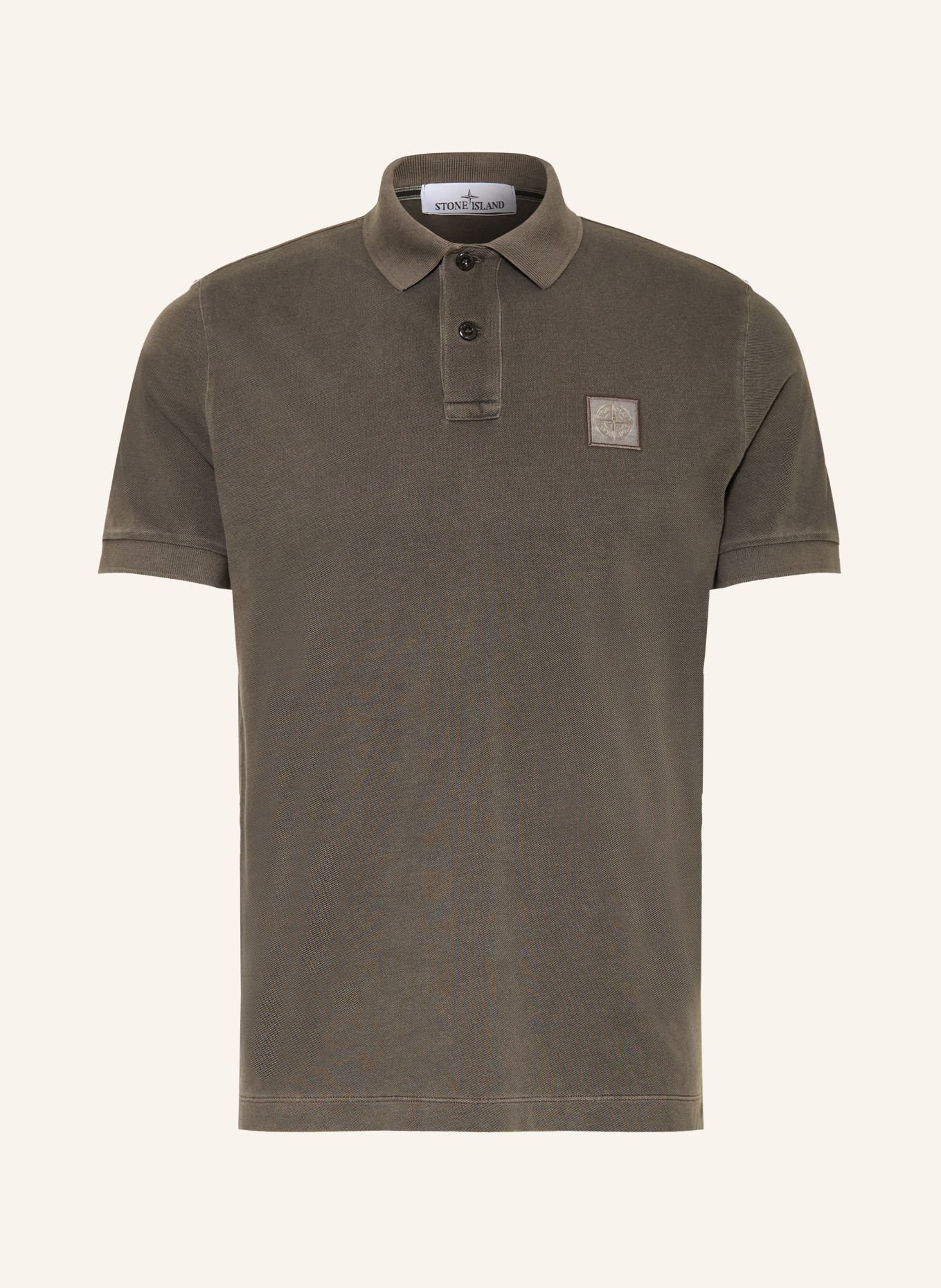 STONE ISLAND Polo en piqué, coupe ajustée: GRIS FONCÉ