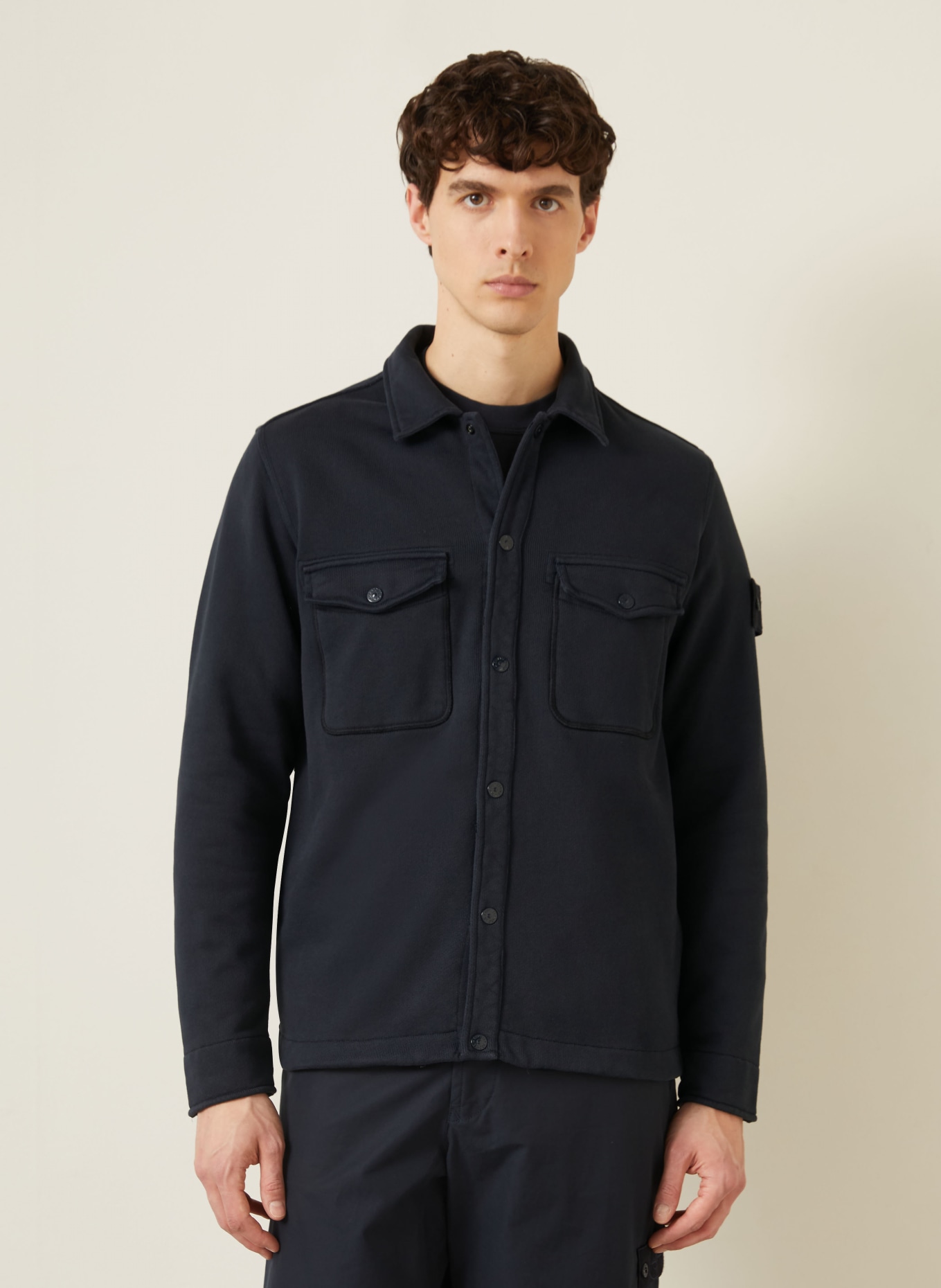 STONE ISLAND Veste sweat GHOST: BLEU FONCÉ