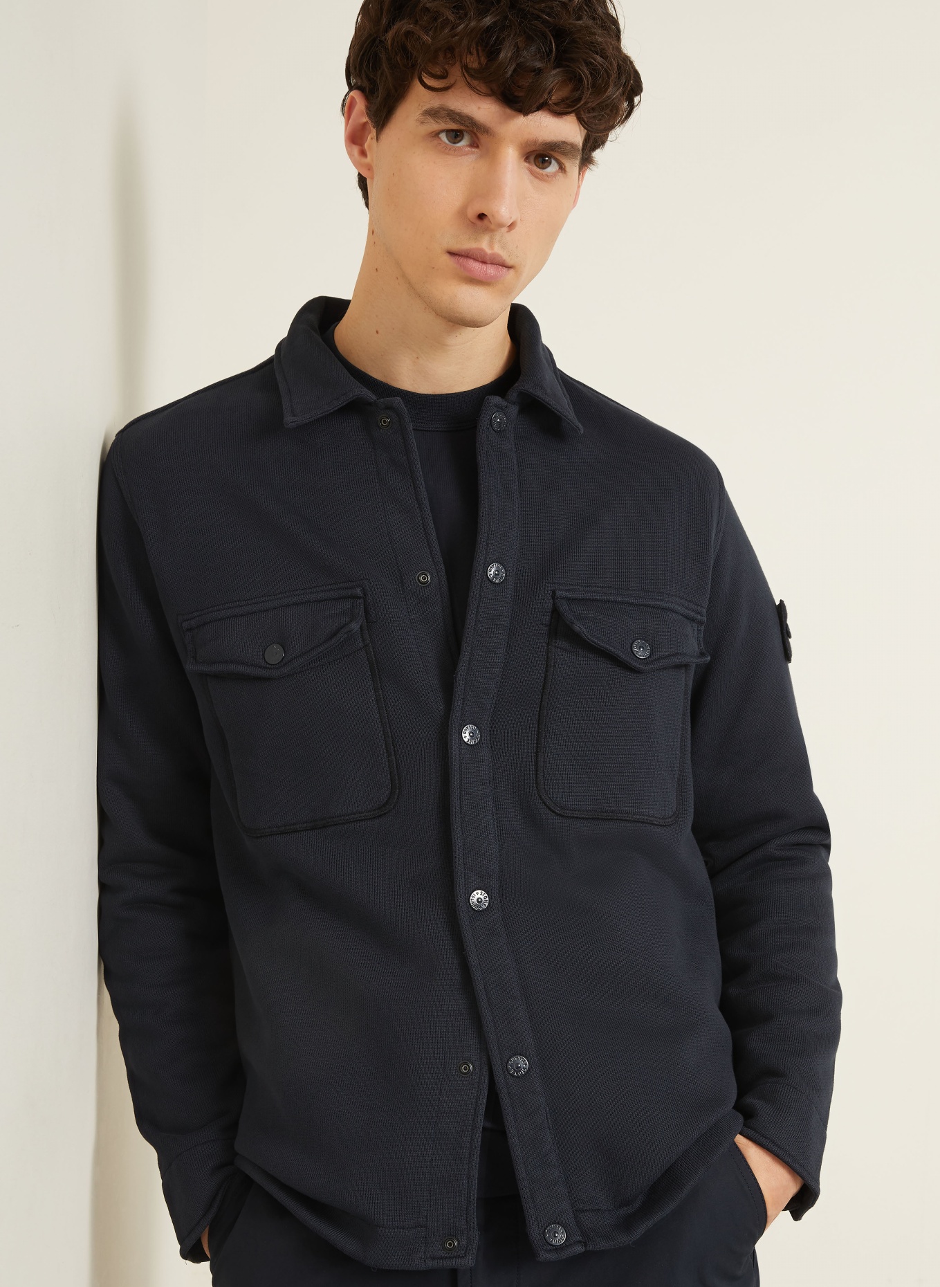 STONE ISLAND Veste sweat GHOST: BLEU FONCÉ