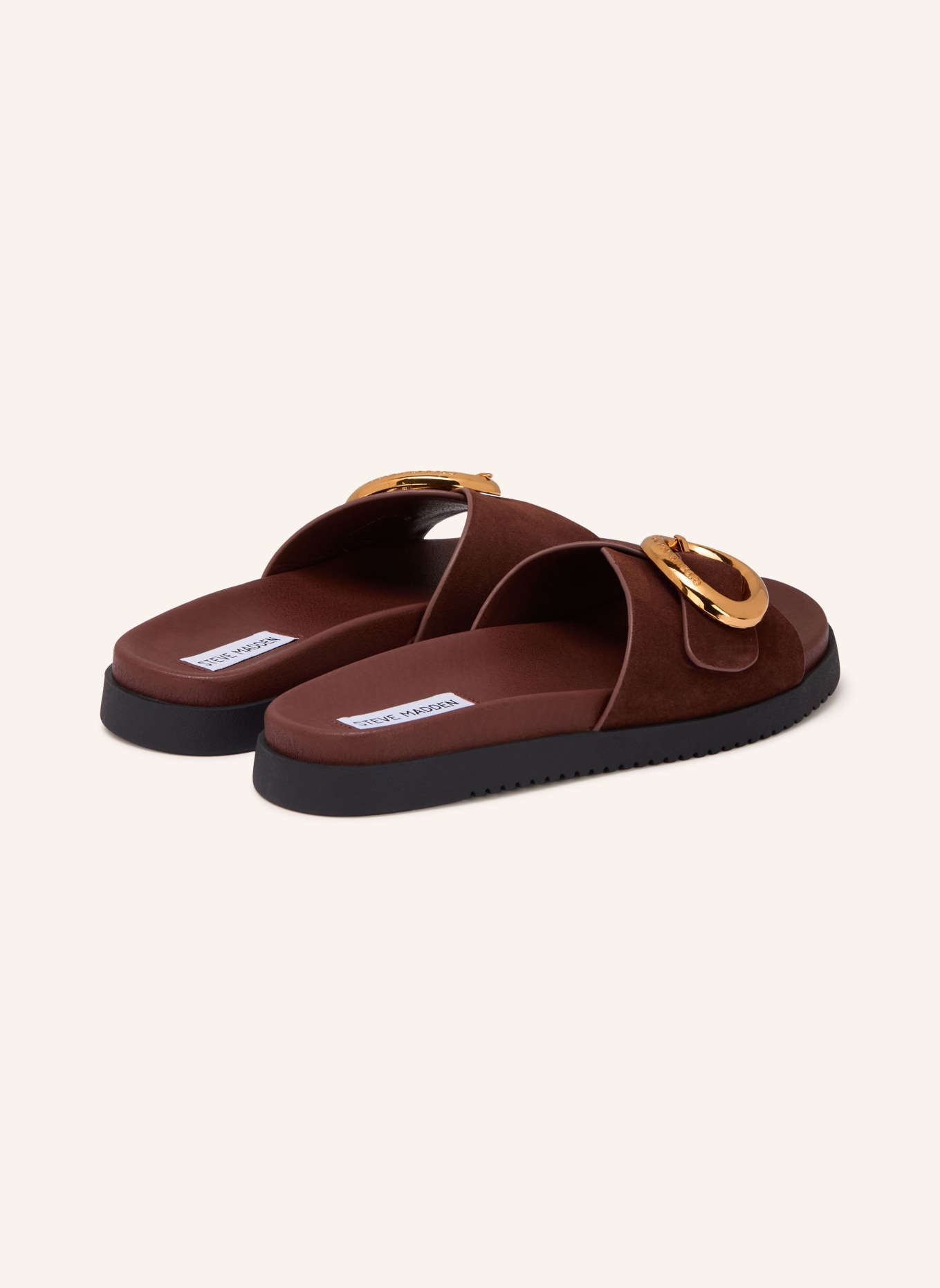 STEVE MADDEN Pantofle MISTIFY: TMAVĚ HNĚDÁ / ZLATÁ