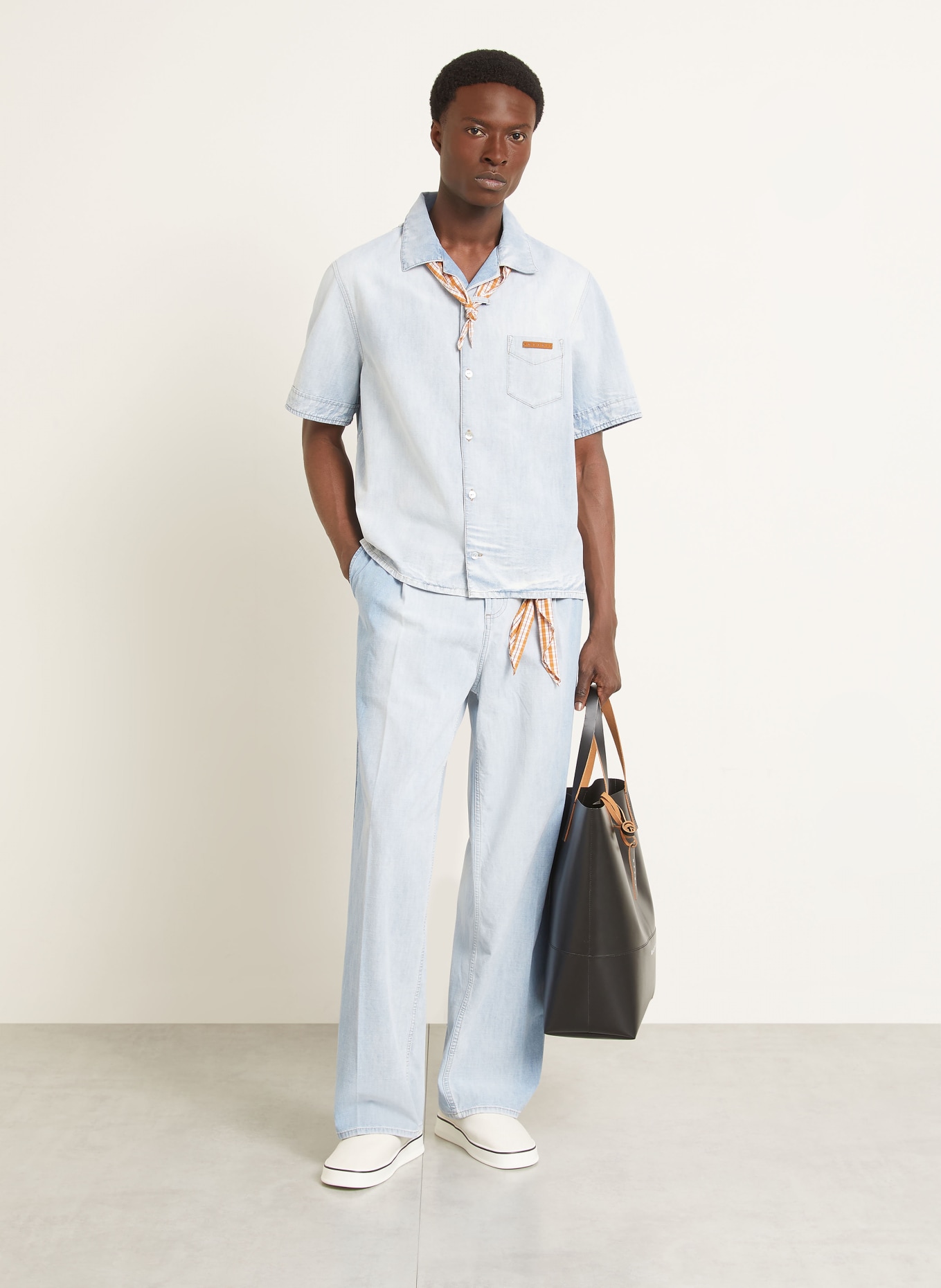 MARNI Jeanshemd Comfort Fit: LICHTBLAUW