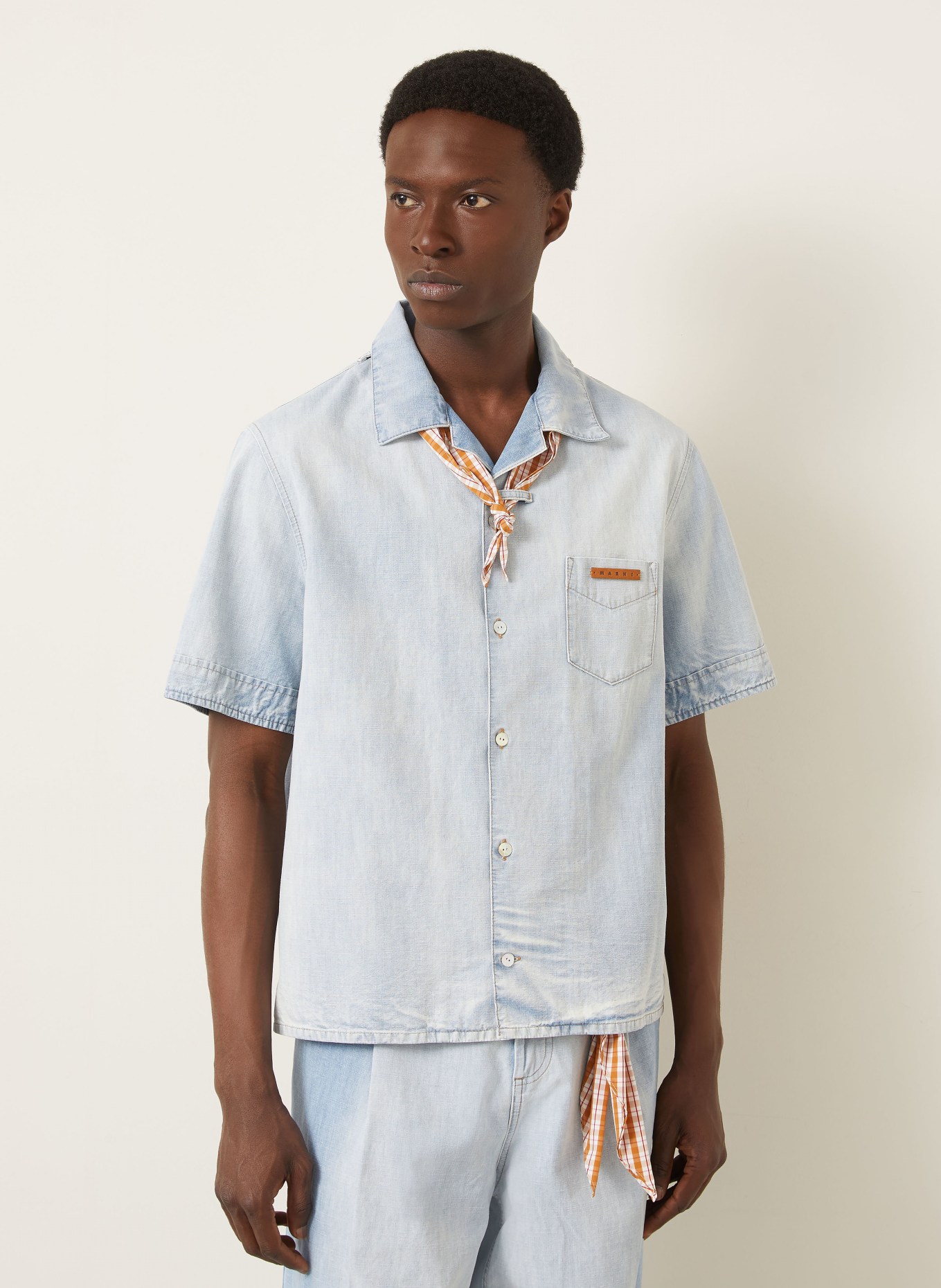 MARNI Jeanshemd Comfort Fit: LICHTBLAUW