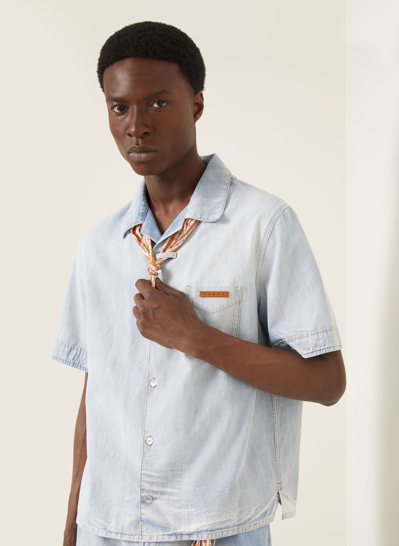 MARNI Jeanshemd Comfort Fit: LICHTBLAUW