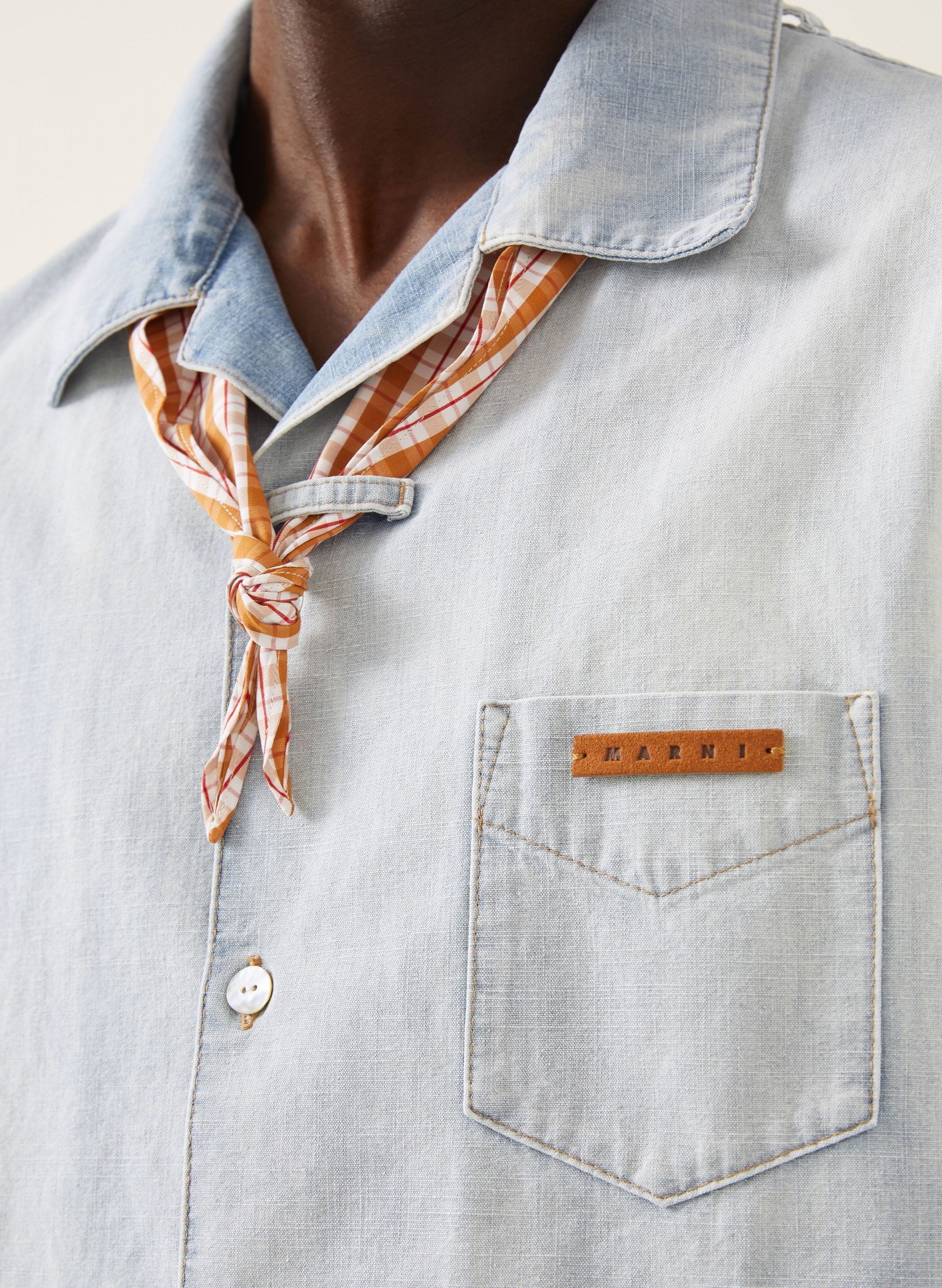 MARNI Jeanshemd Comfort Fit: LICHTBLAUW