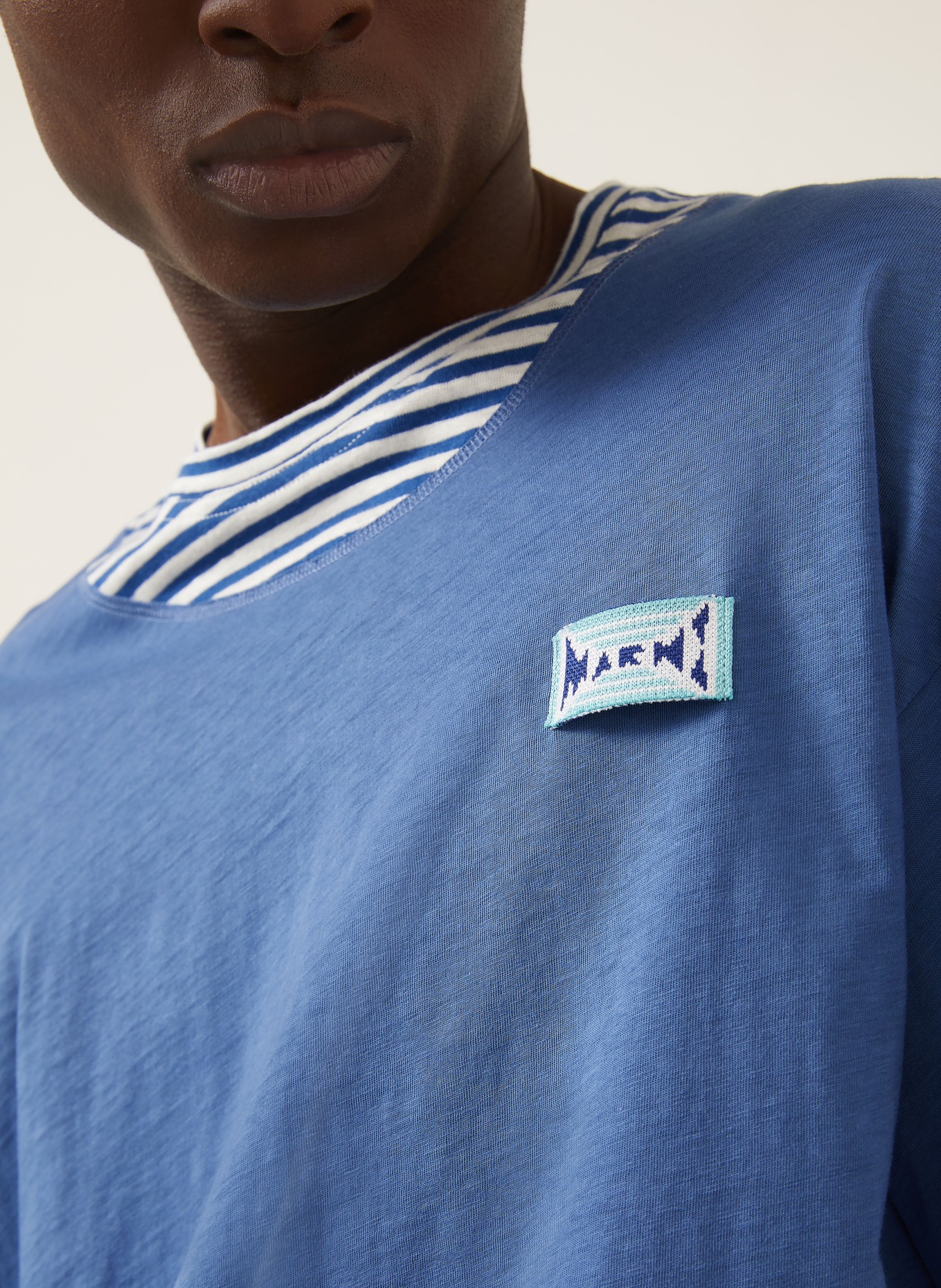 MARNI Long-sleeve shirt: BLUE / WHITE