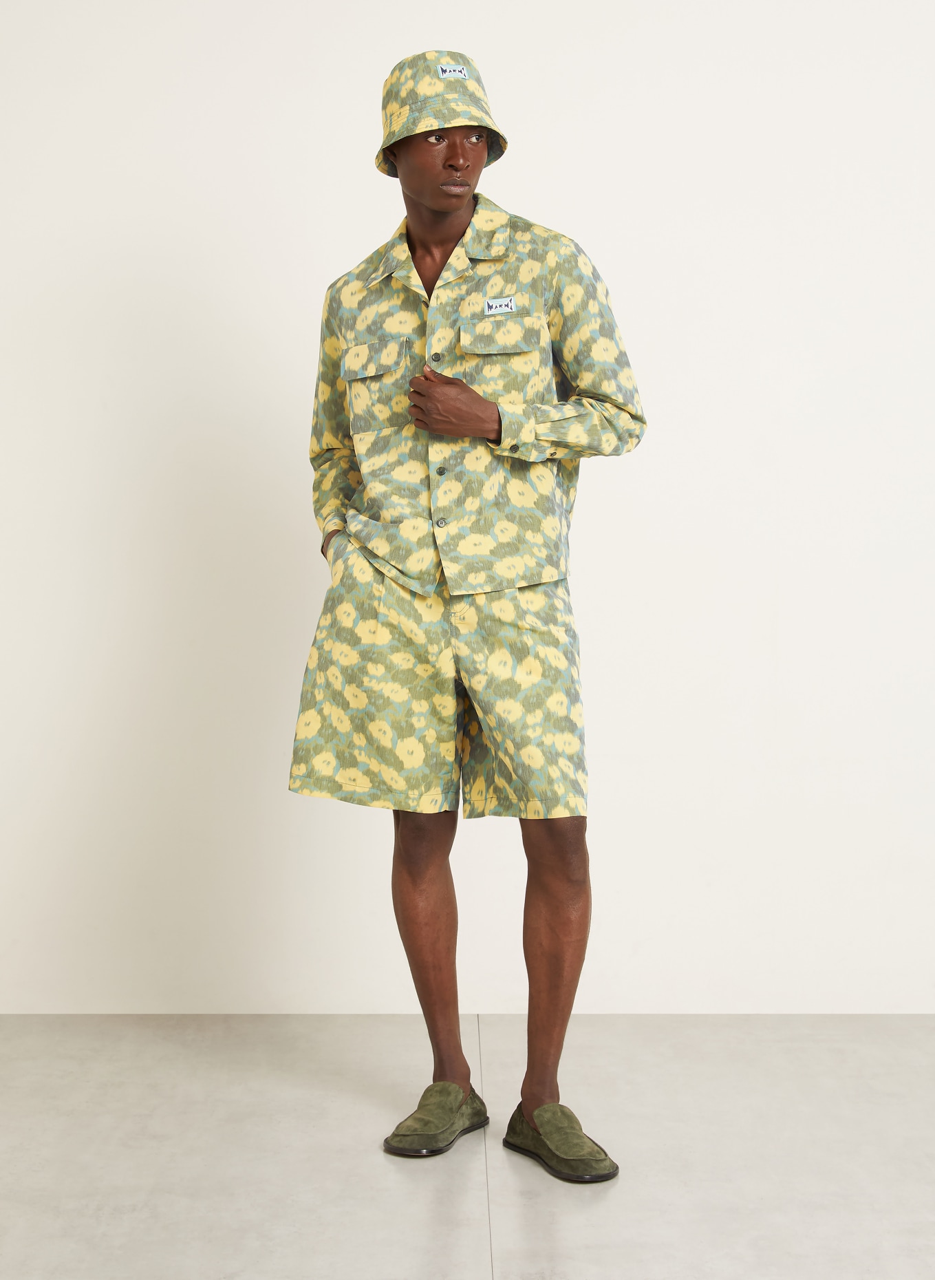 MARNI Overjacket: GELB / GRAU / BLAU