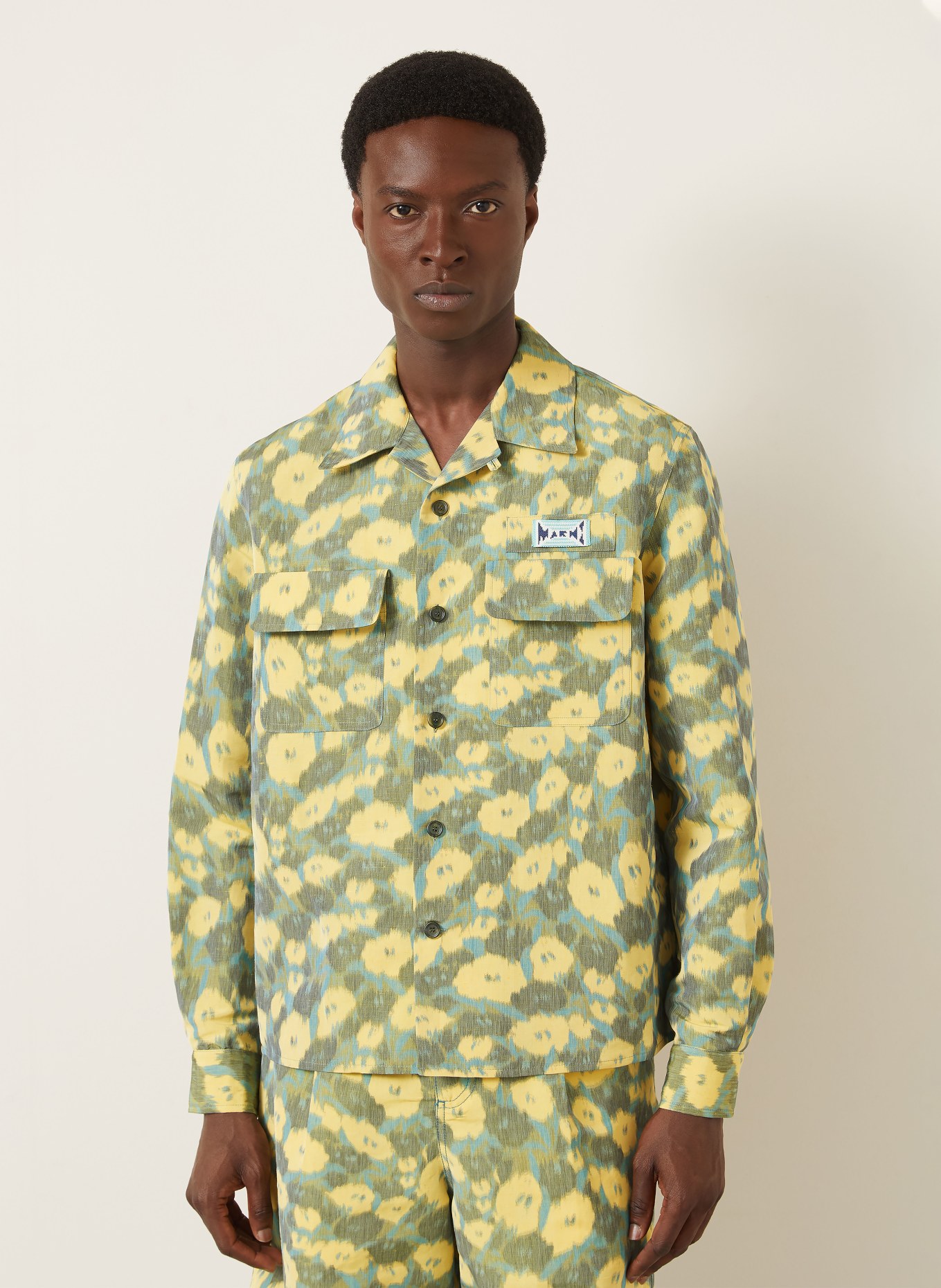 MARNI Overjacket: GELB / GRAU / BLAU