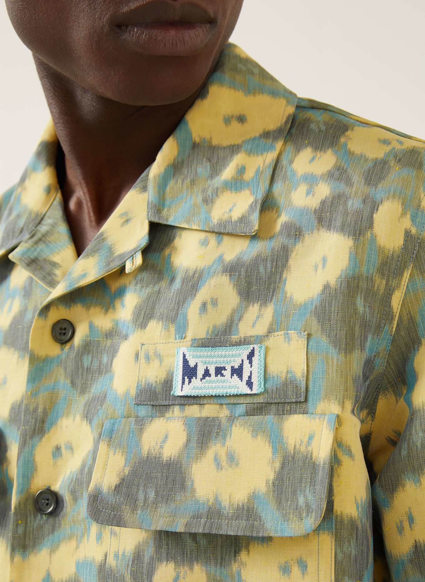 MARNI Overjacket: GELB / GRAU / BLAU