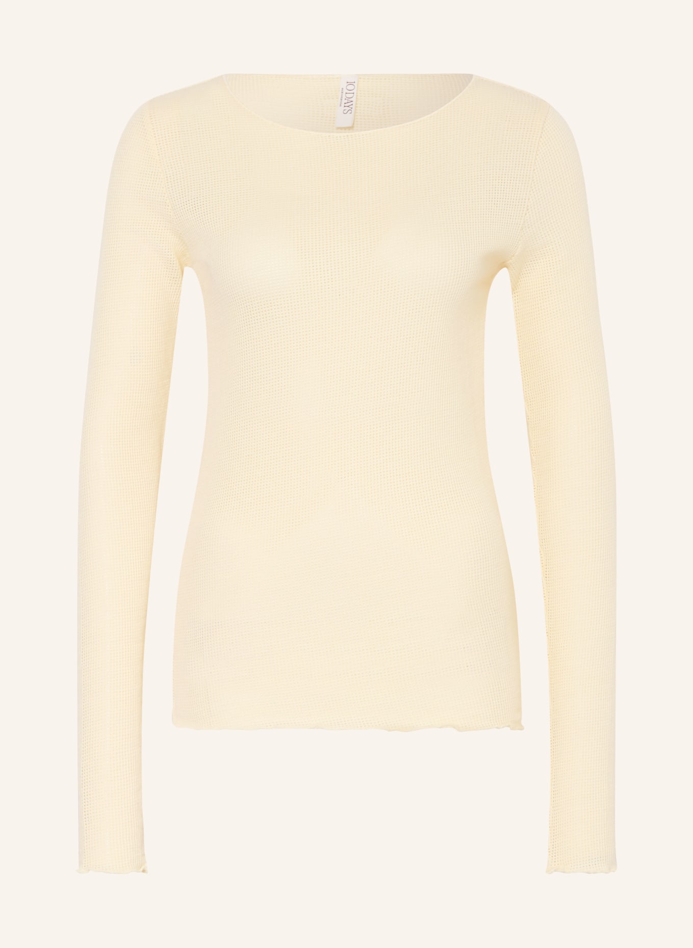 10DAYS Longsleeve aus Mesh: HELLGELB