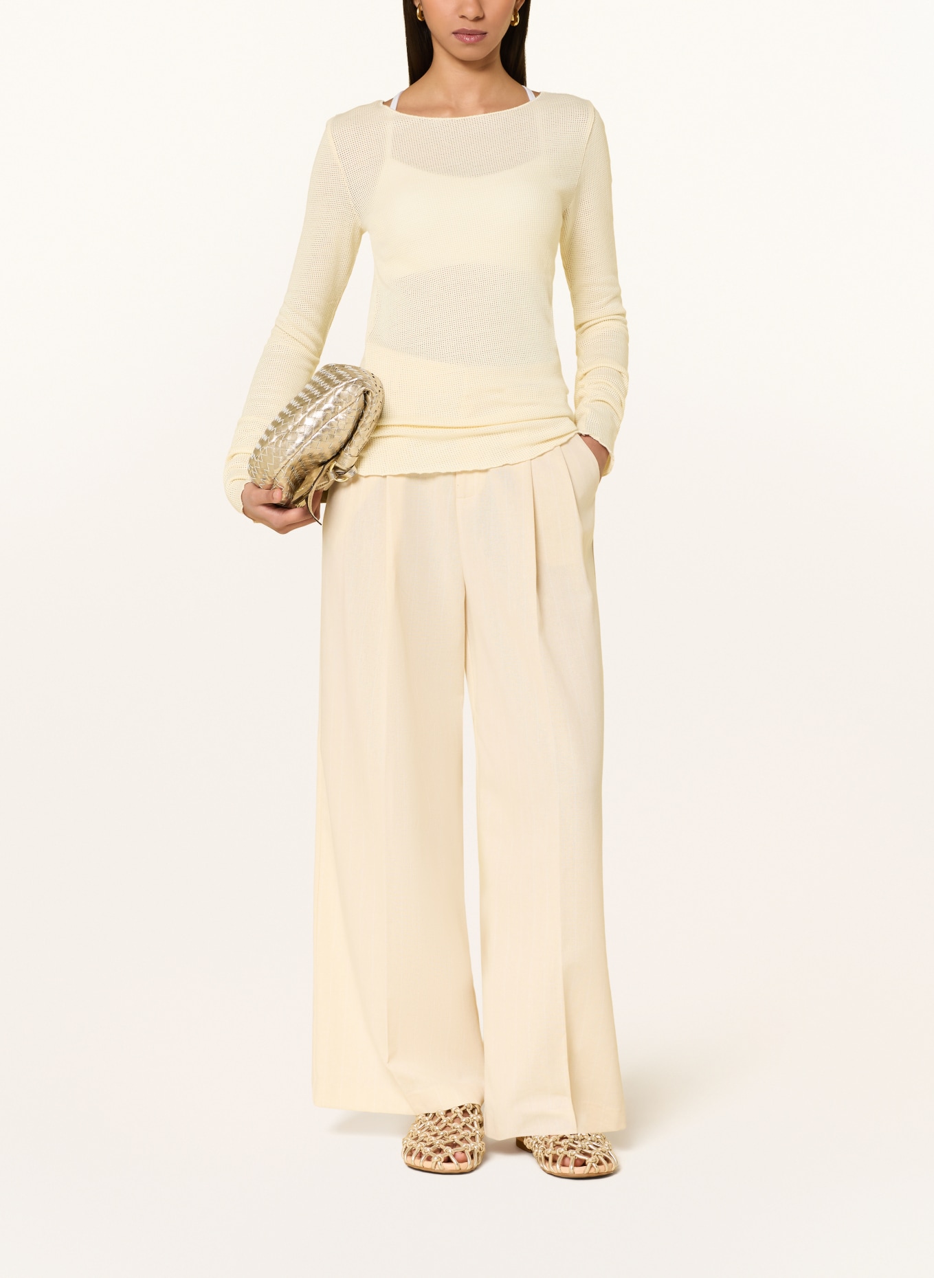 10DAYS Longsleeve aus Mesh: HELLGELB