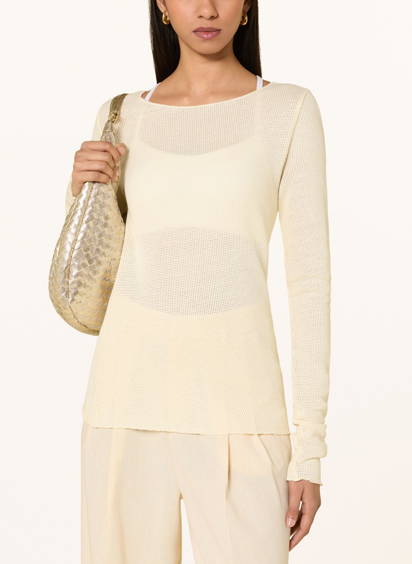 10DAYS Longsleeve aus Mesh: HELLGELB