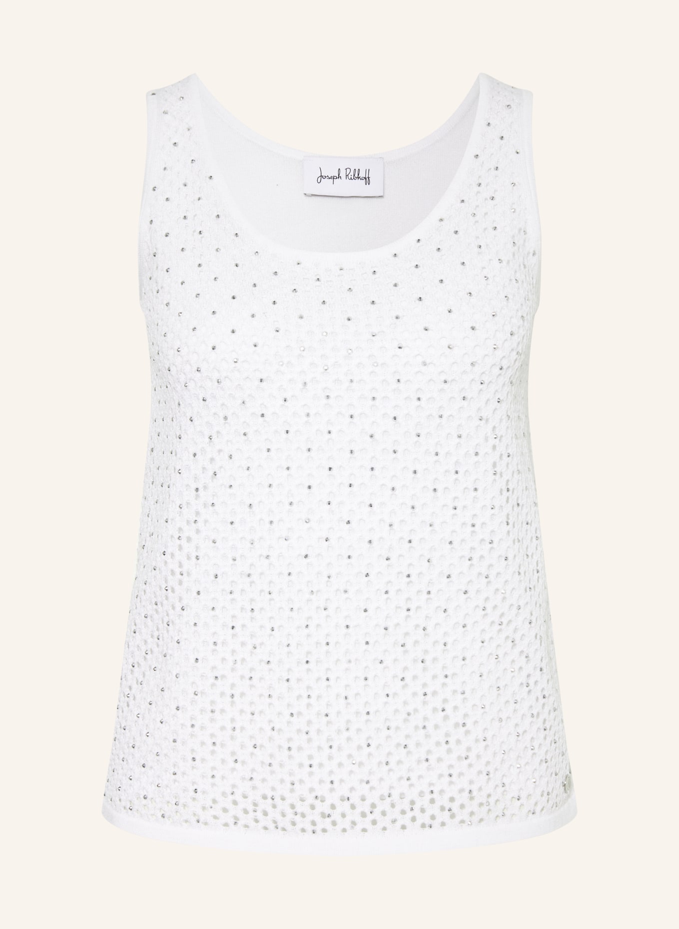 Joseph Ribkoff Pletený top s ozdobnými kamínky: KRÉMOVÁ