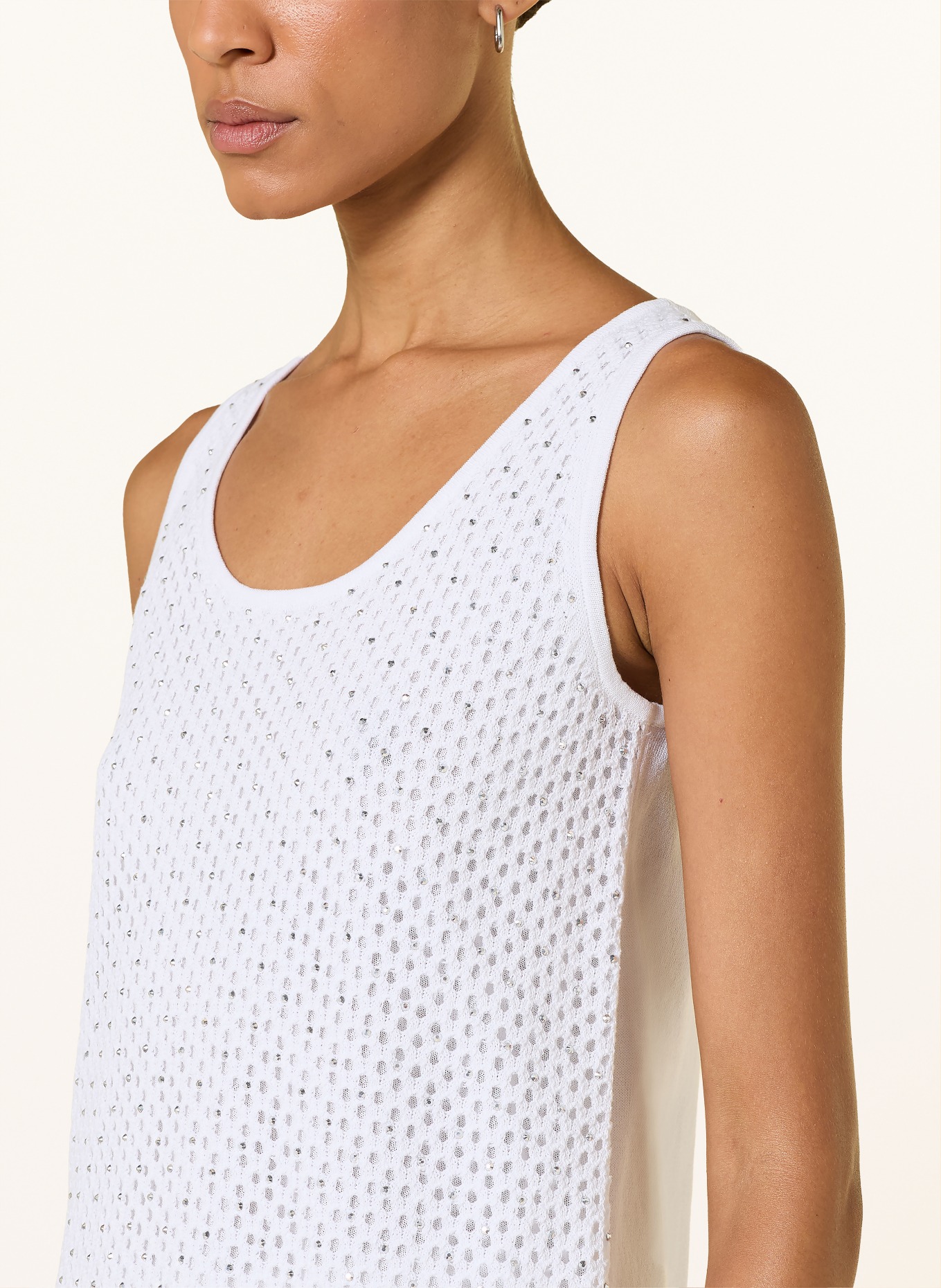 Joseph Ribkoff Pletený top s ozdobnými kamínky: KRÉMOVÁ