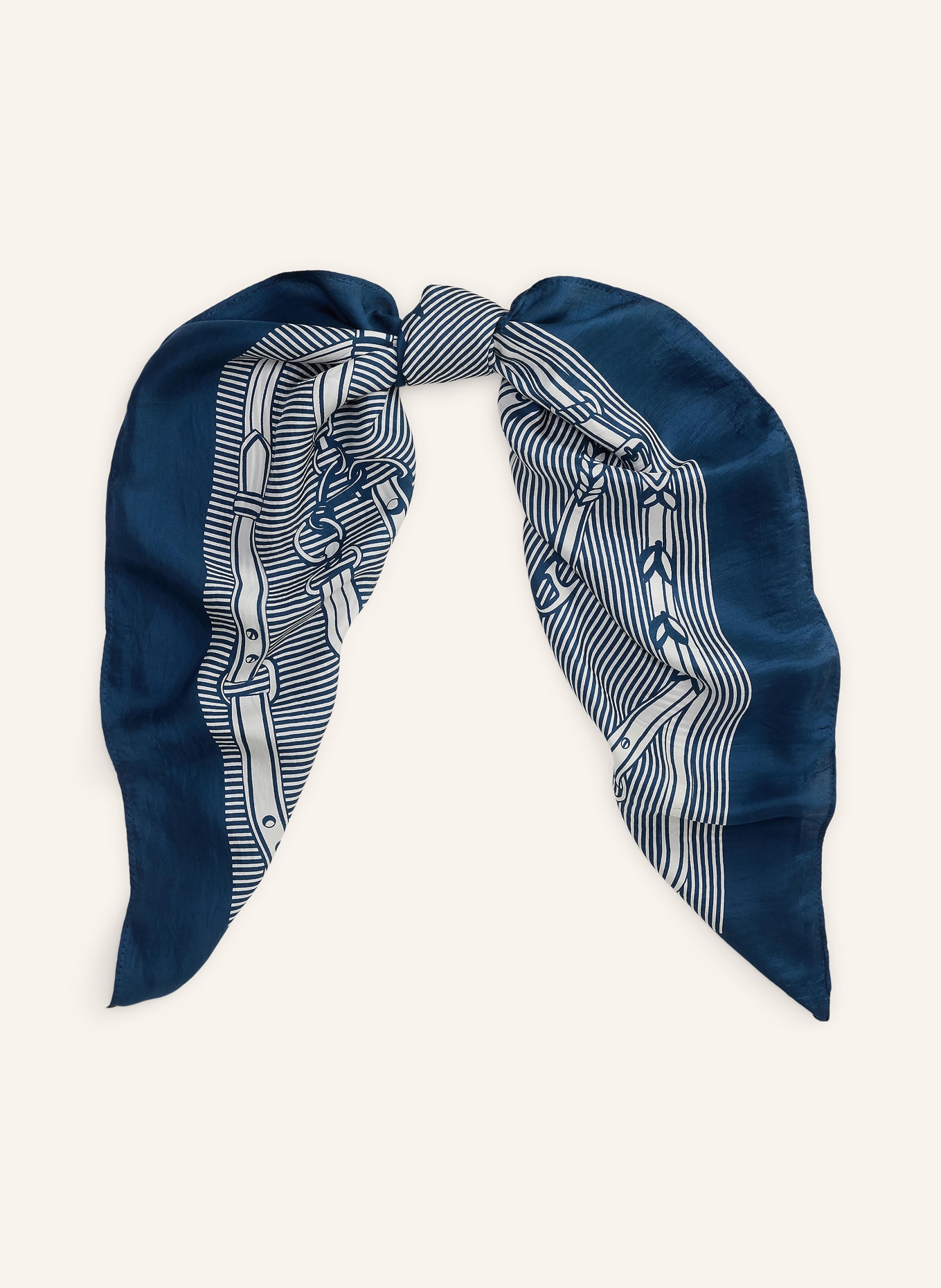 LAUREN RALPH LAUREN Szalik jedwabny: GRANATOWY / BIAŁY