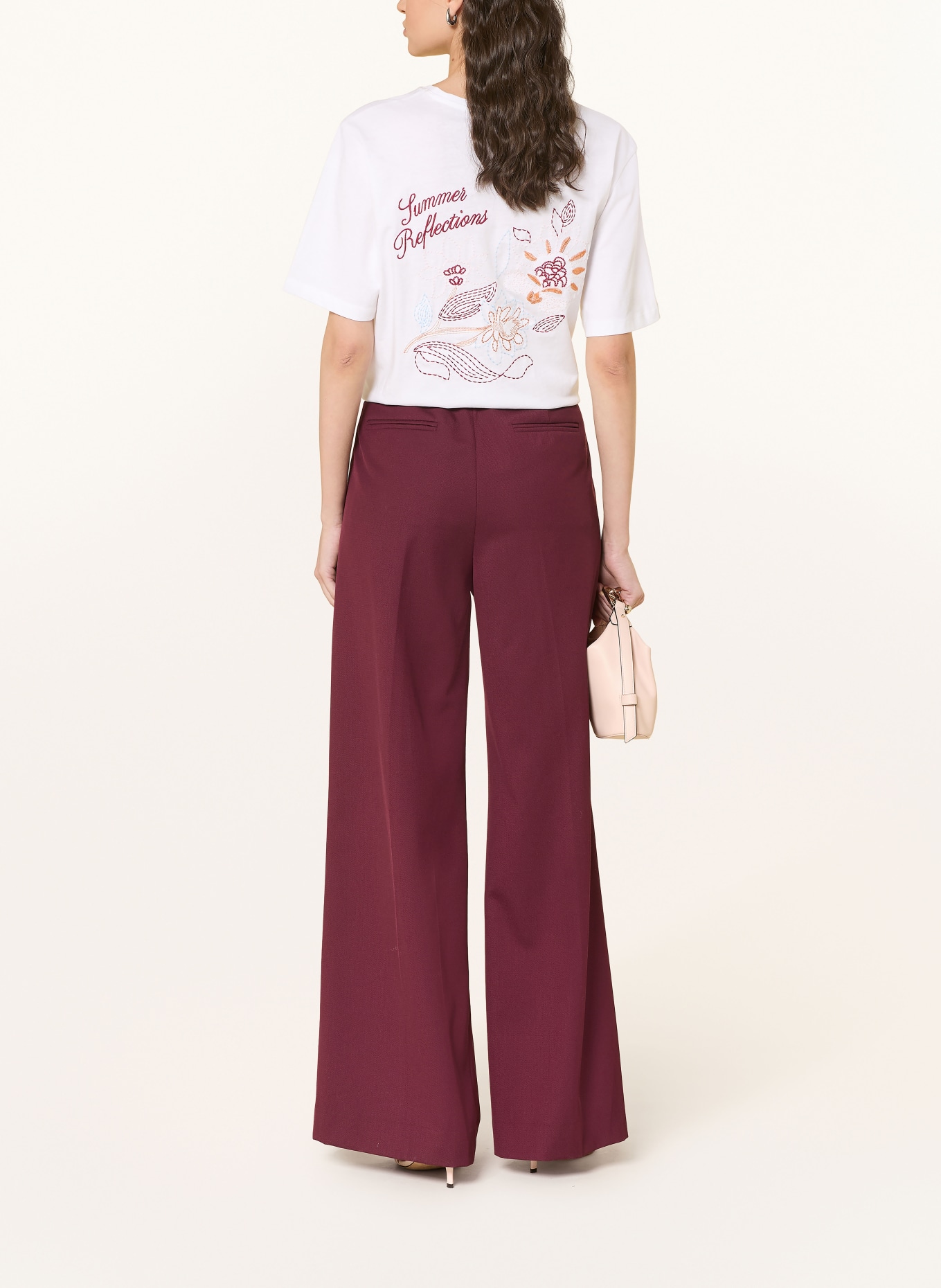 MSCH COPENHAGEN T-shirt MSCHJEANITTA: BLANC / ROSE FUCHSIA / ORANGE CLAIR