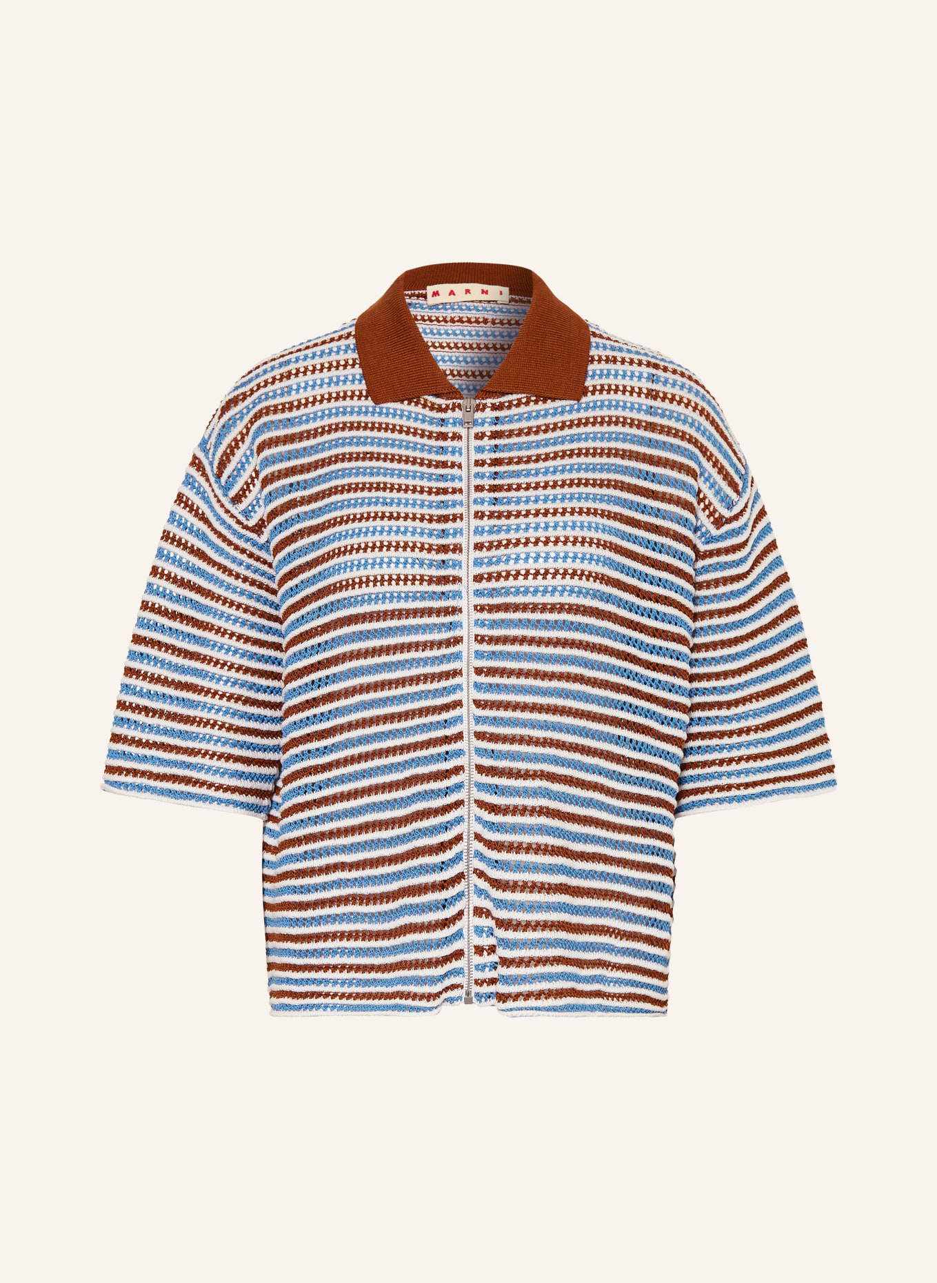 MARNI Kardigan: BIAŁY / BRĄZOWY / NIEBIESKI