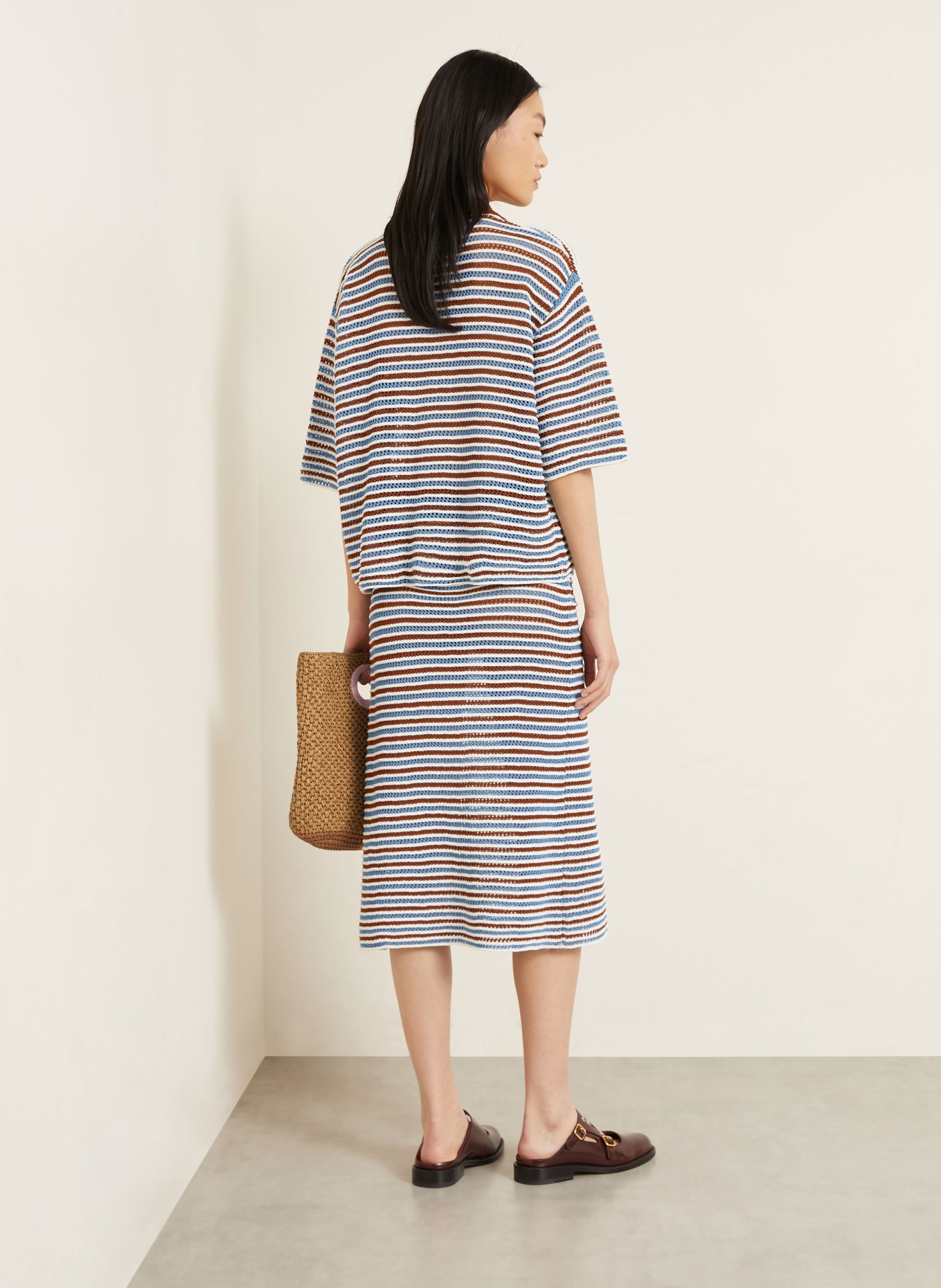 MARNI Kardigan: BIAŁY / BRĄZOWY / NIEBIESKI