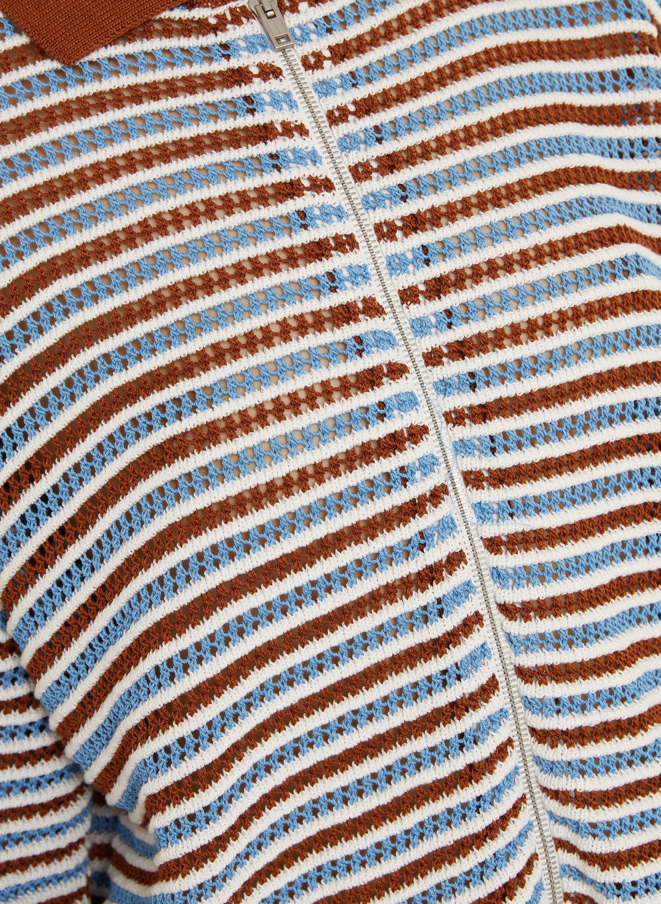 MARNI Kardigan: BIAŁY / BRĄZOWY / NIEBIESKI