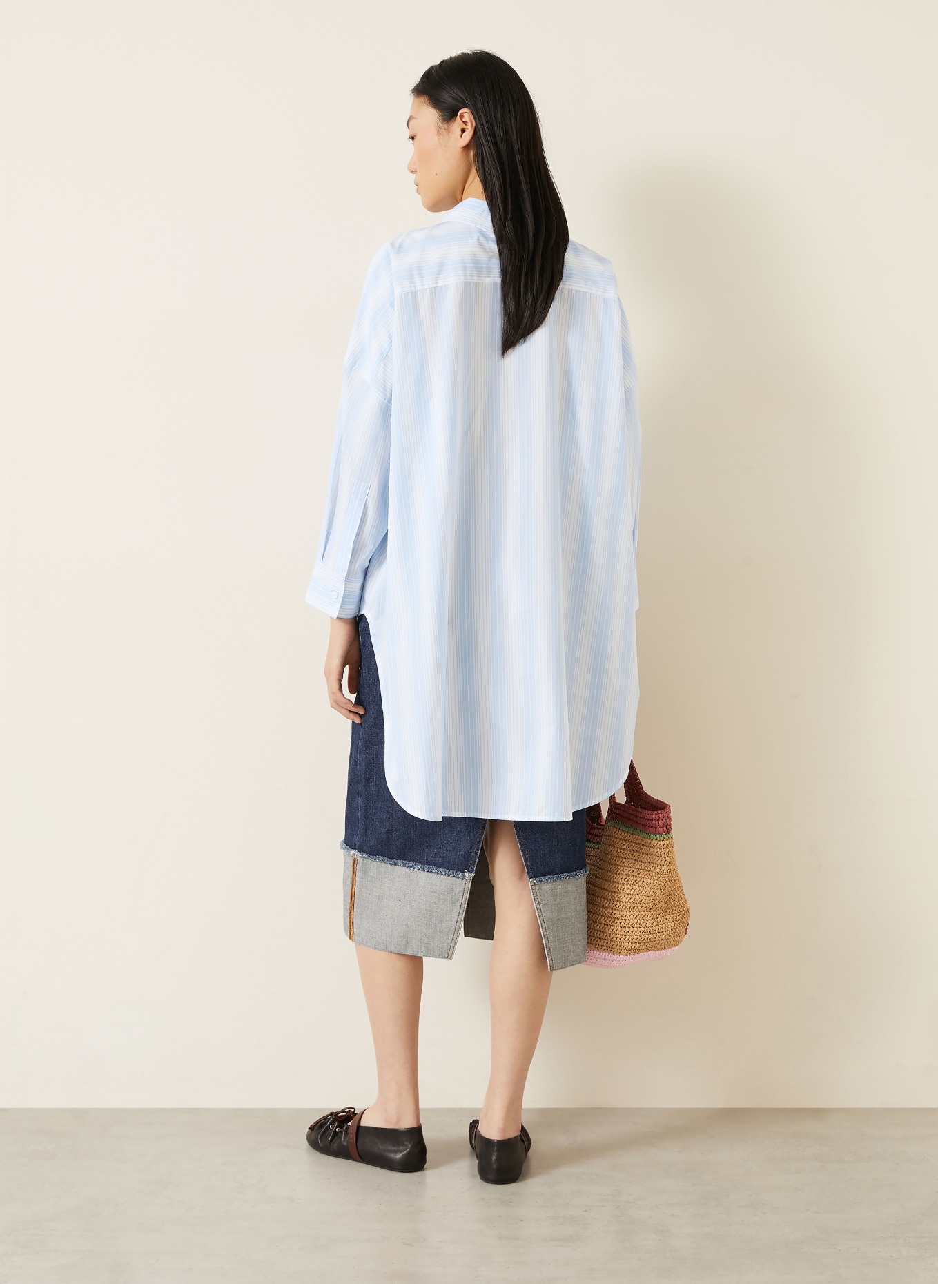 MARNI Bluzka w stylu oversize: JASNONIEBIESKI / SZARONIEBIESKI / BIAŁY