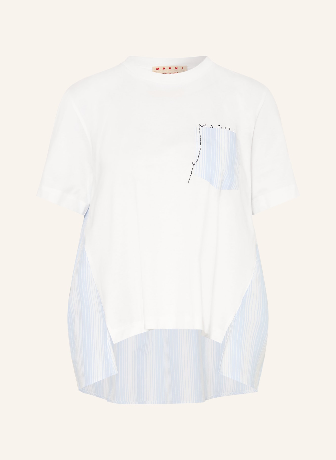 MARNI T-shirt: BLANC / BLEU CLAIR