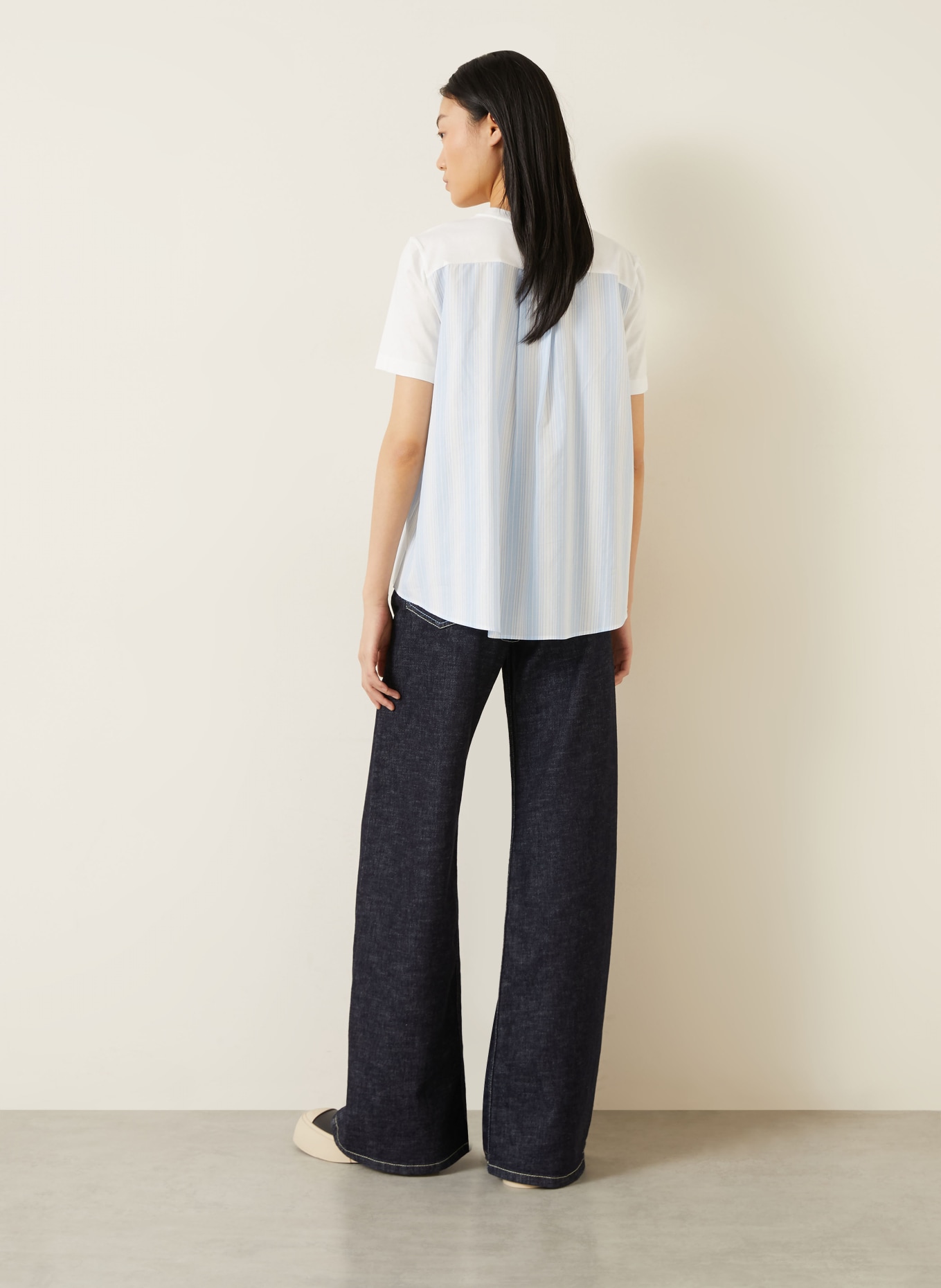 MARNI T-shirt: BLANC / BLEU CLAIR
