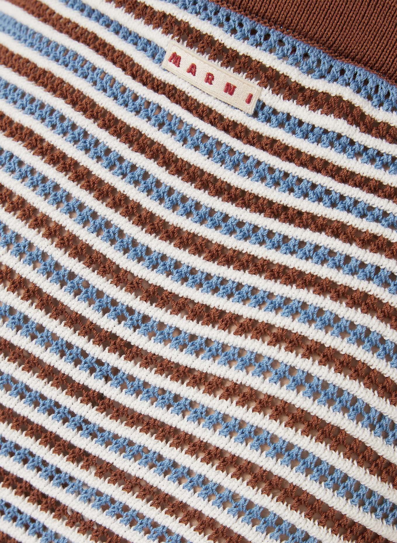 MARNI jupe en tricot: CRÈME / MARRON / BLEU CLAIR